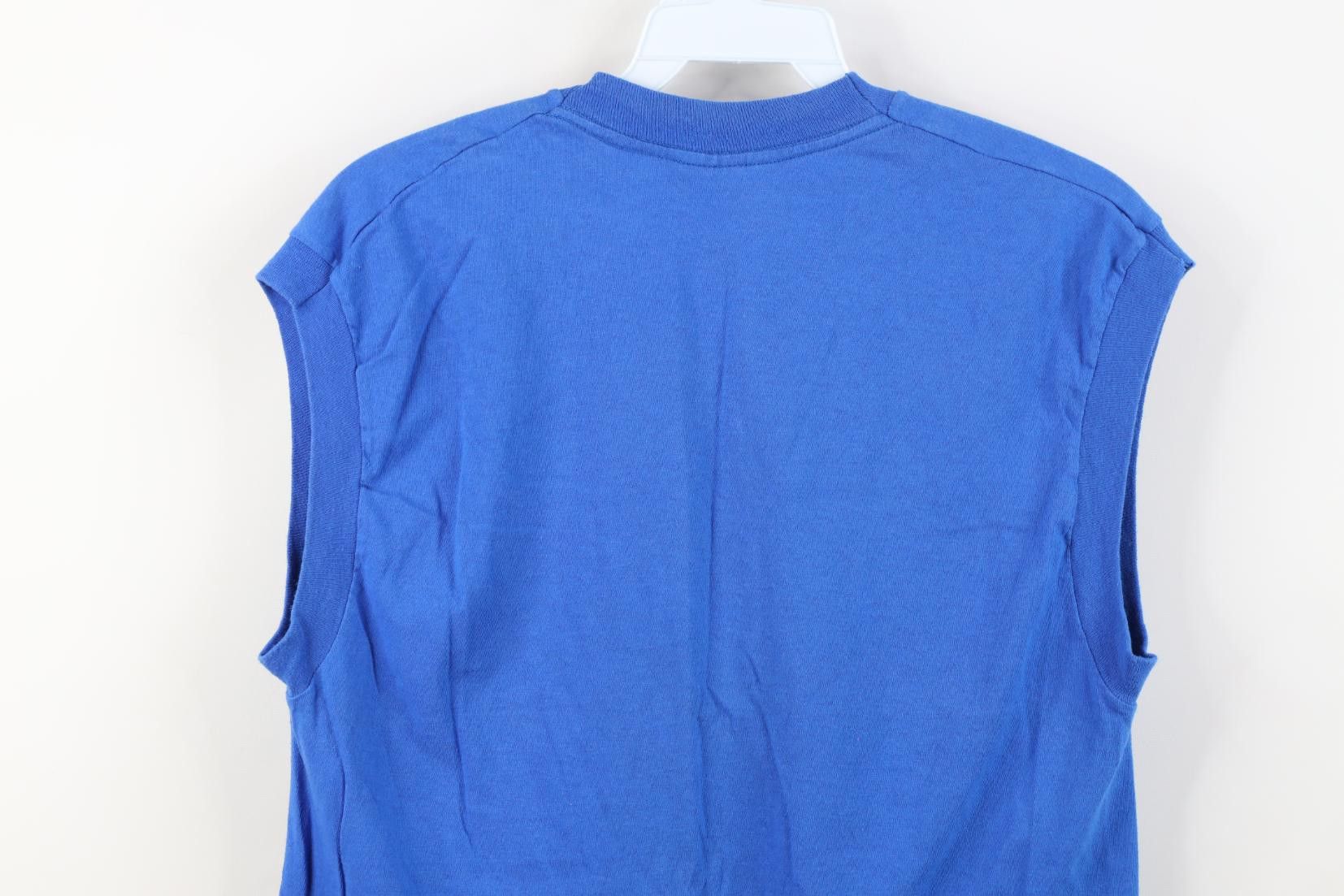 Vintage Vintage 90s Streetwear Cotton Muscle T-Shirt Pocket Blue USA Size US M / EU 48-50 / 2 - 12 Thumbnail
