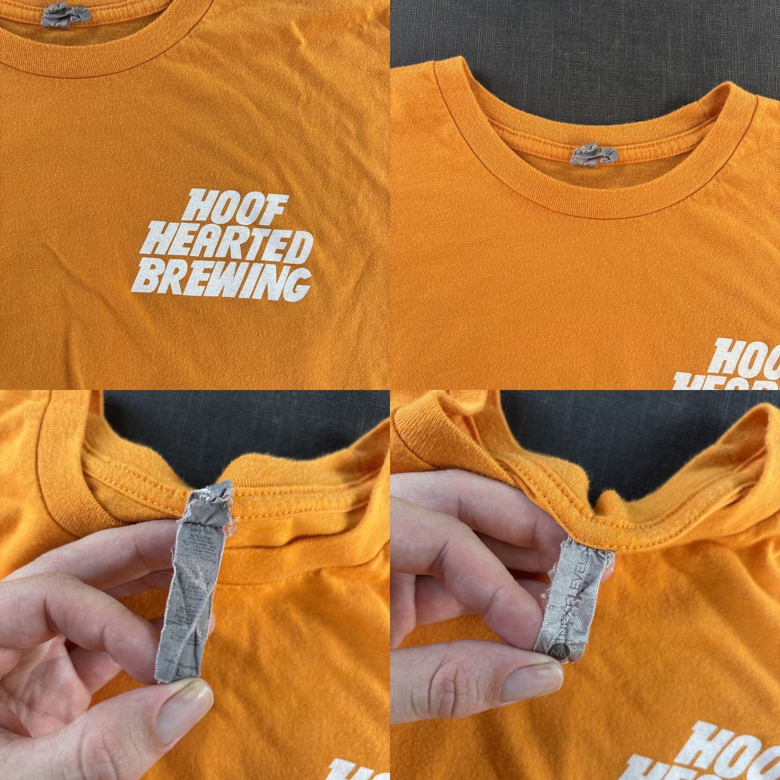 Vintage Hoof Hearted Brewing L T-Shirt Skateboarder Graphic Ohio Beer Mens Orange Size US L / EU 52-54 / 3 - 8 Thumbnail