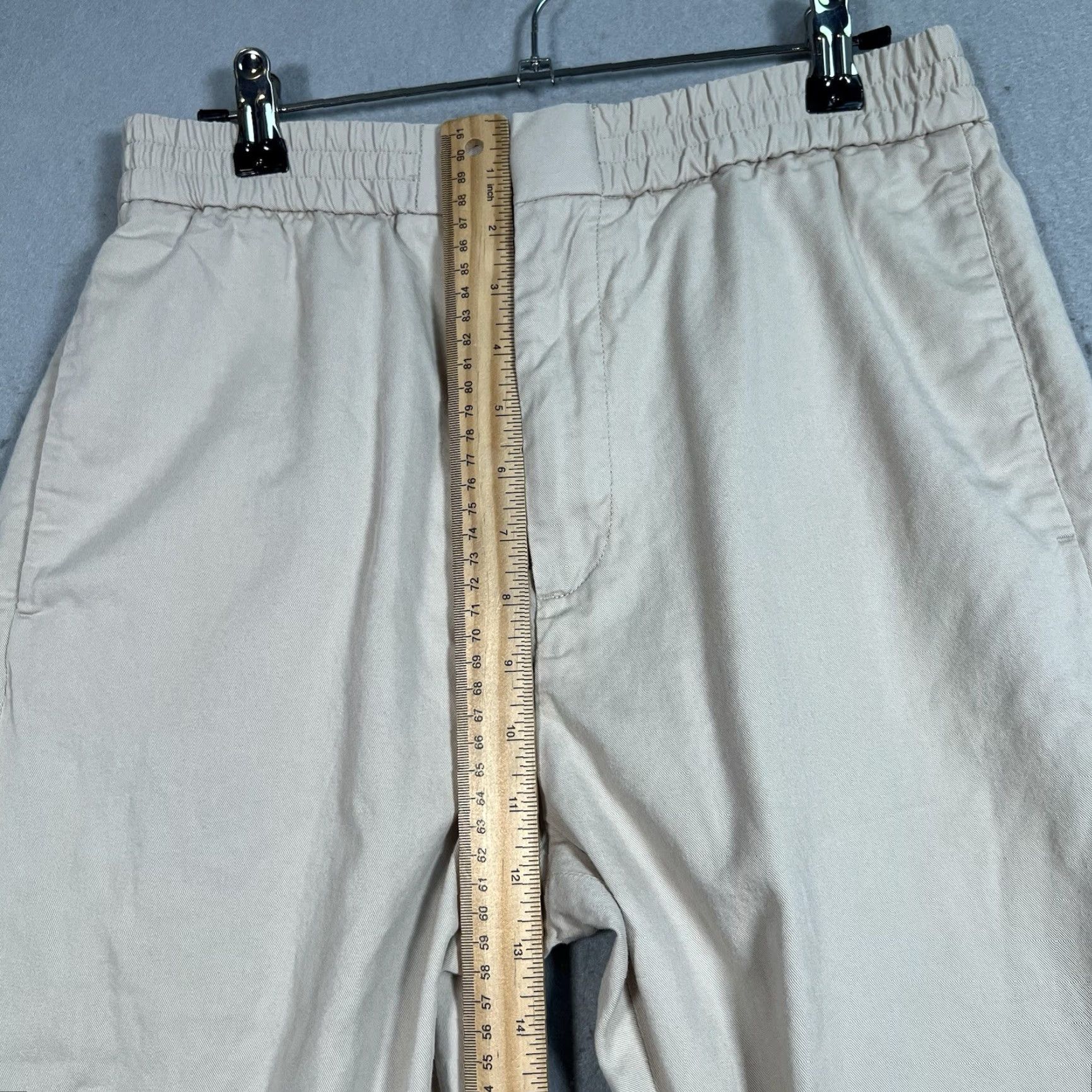 Cos COS Tapered Leg Pants Womens Regular 30R Beige Elastic Waist Cotton Ankle Size 30" / US 8 / IT 44 - 7 Thumbnail