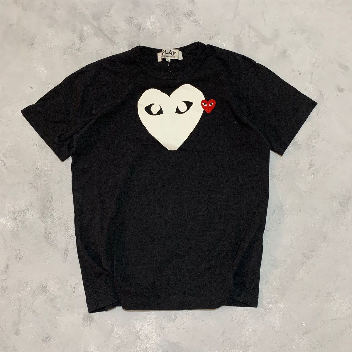 Cdg play black t shirt shops