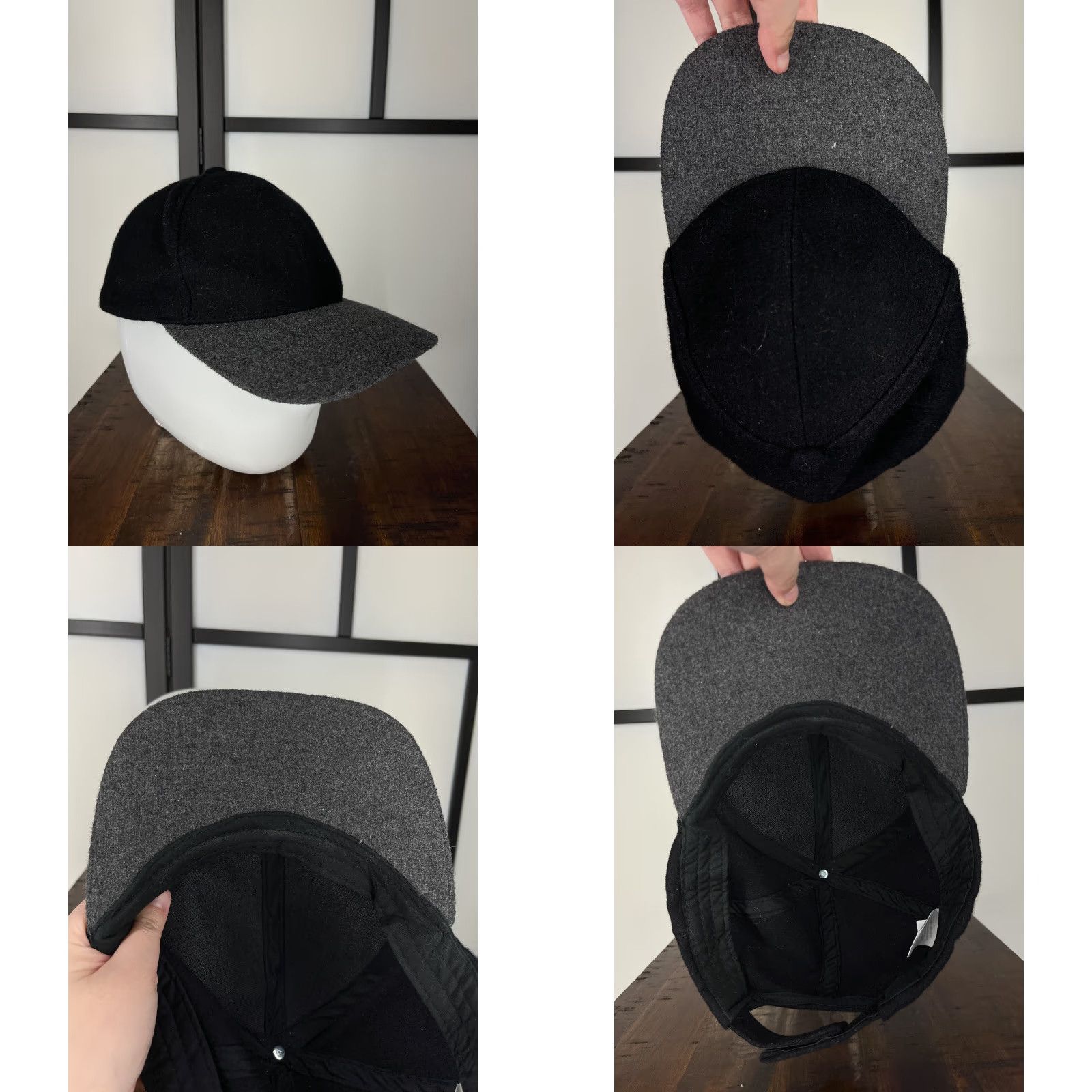 Vintage VINTAGE Target Hat Cap Strap Back Adult One Size Black Gray Wool Polyester Blend Outdoor Size ONE SIZE - 8 Thumbnail