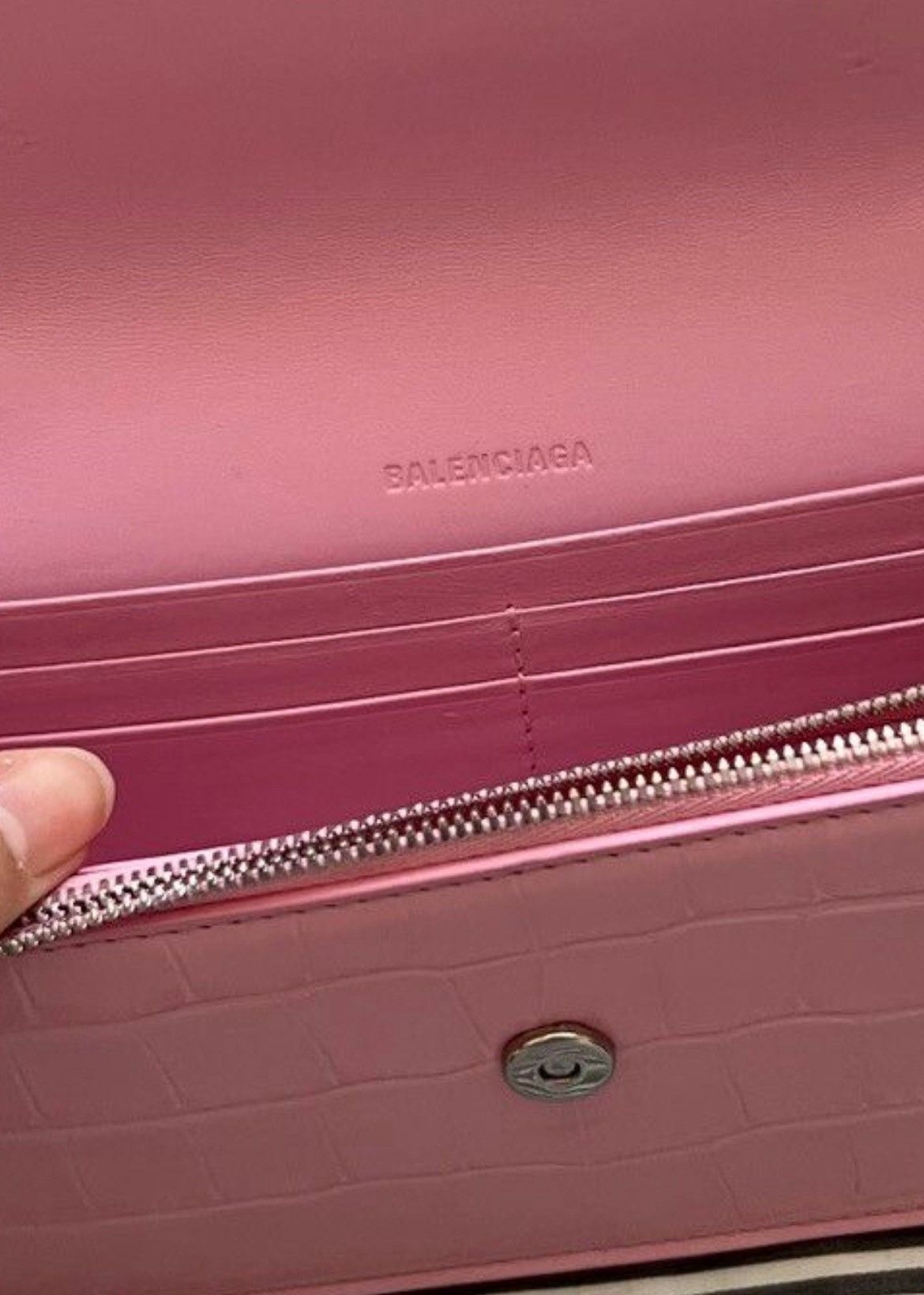 Balenciaga Pink Crocodile Leather Bag Size ONE SIZE - 7 Thumbnail