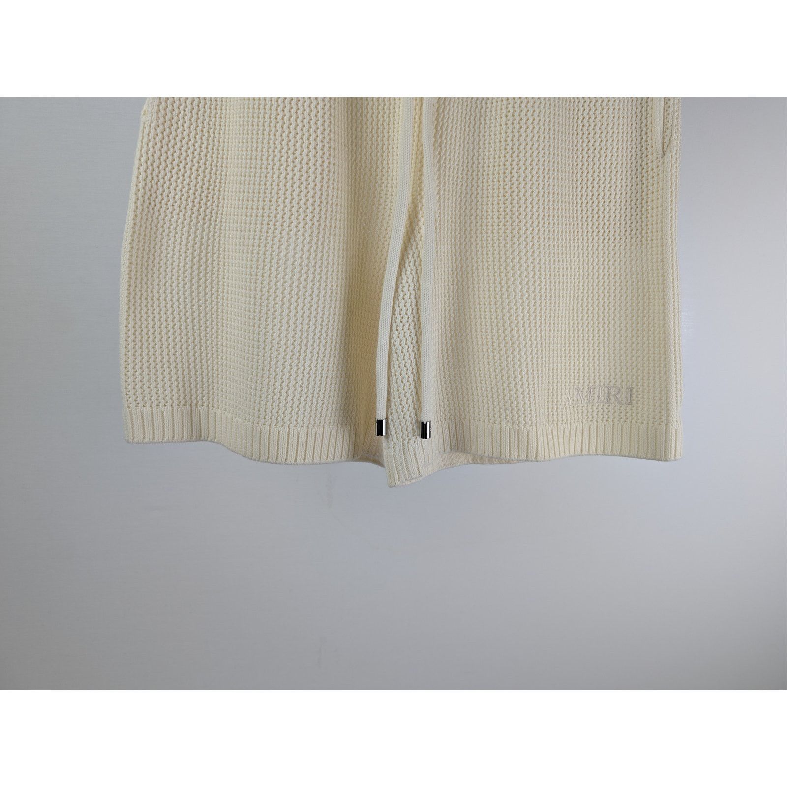 Amiri o1rshd1 Amiri Crochet Mesh Short Shorts in Ivory Size US 30 / EU 46 - 4 Thumbnail