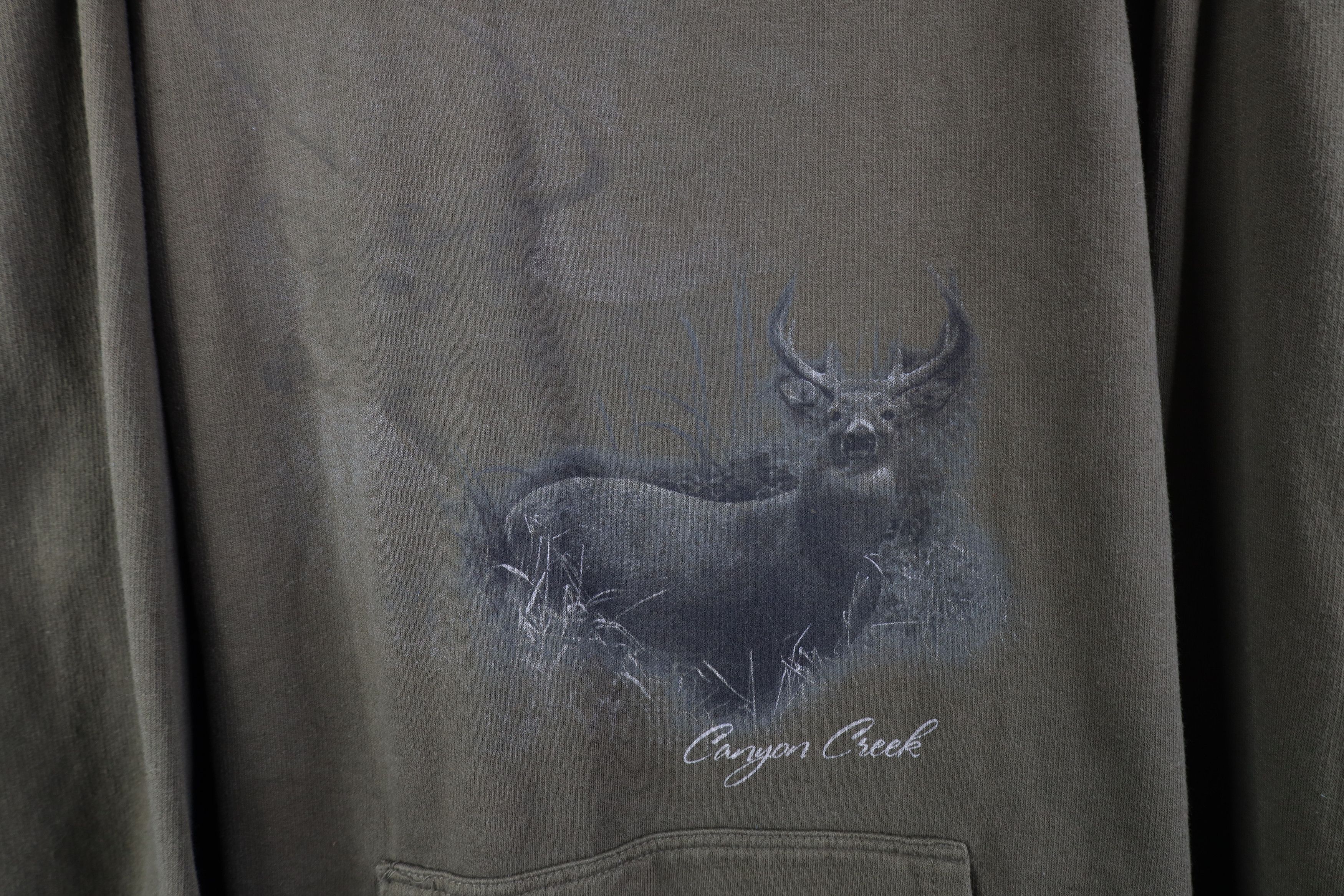 Vintage Vintage Y2K Streetwear Nature Deer Buck Hoodie Sweatshirt Size US XL / EU 56 / 4 - 4 Thumbnail