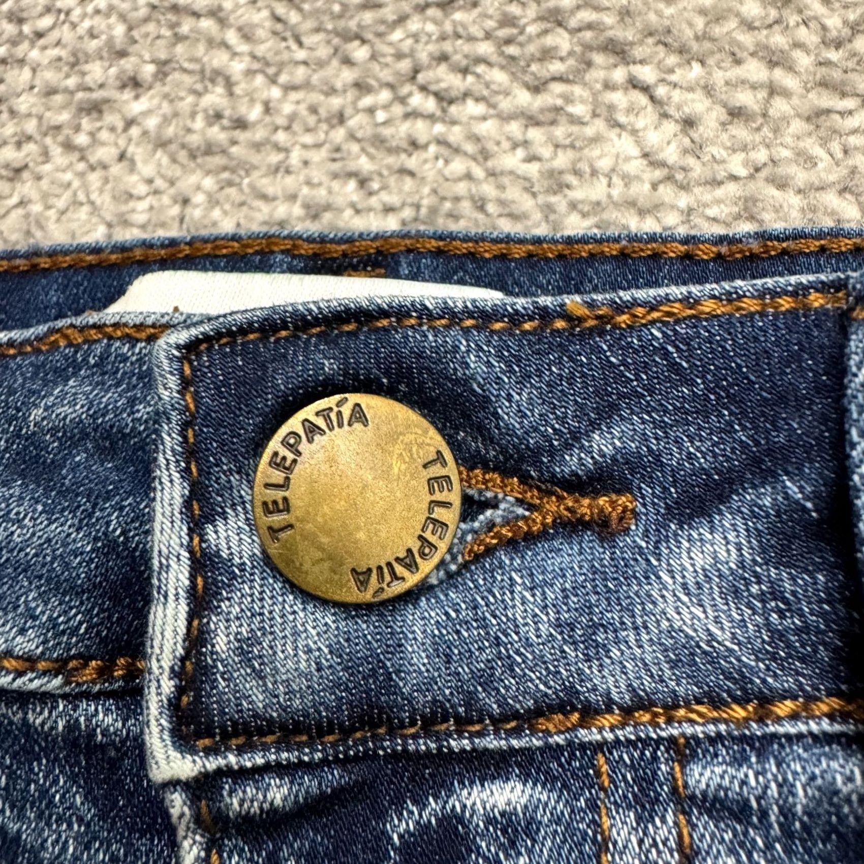 Vintage Telepatia Denim Jeans Women 27x24 High Rise Cropped Distressed Blue 5-Pocket City Streetwear Modern Casual Size 27" / US 4 / IT 40 - 3 Thumbnail