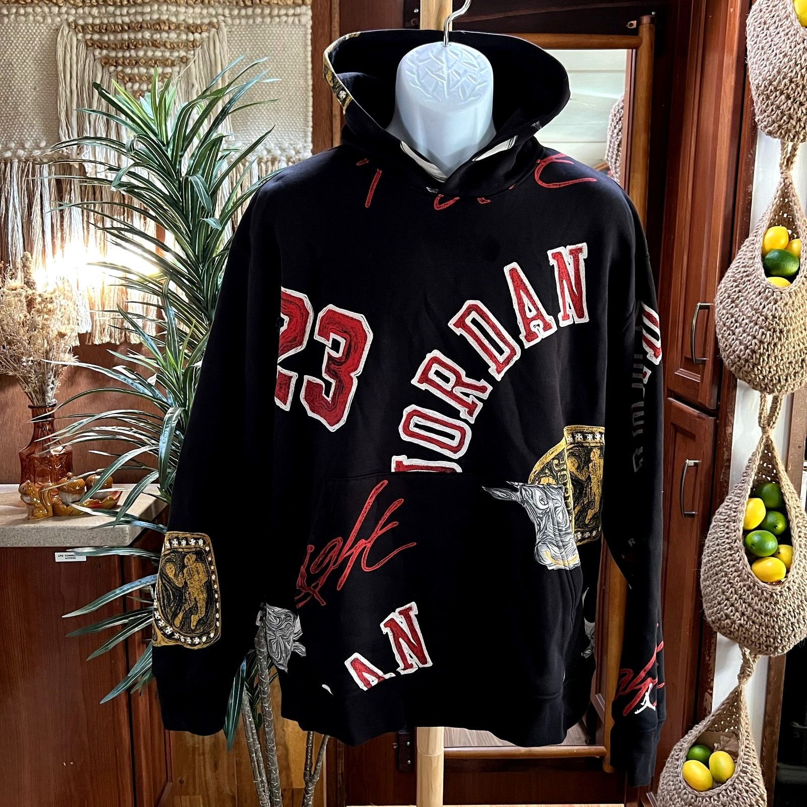 Nike Nike Air Jordan Brooklyn Fleece AOP Hoodie L Y2K Sneakerhead Size US L / EU 52-54 / 3 - 1 Thumbnail