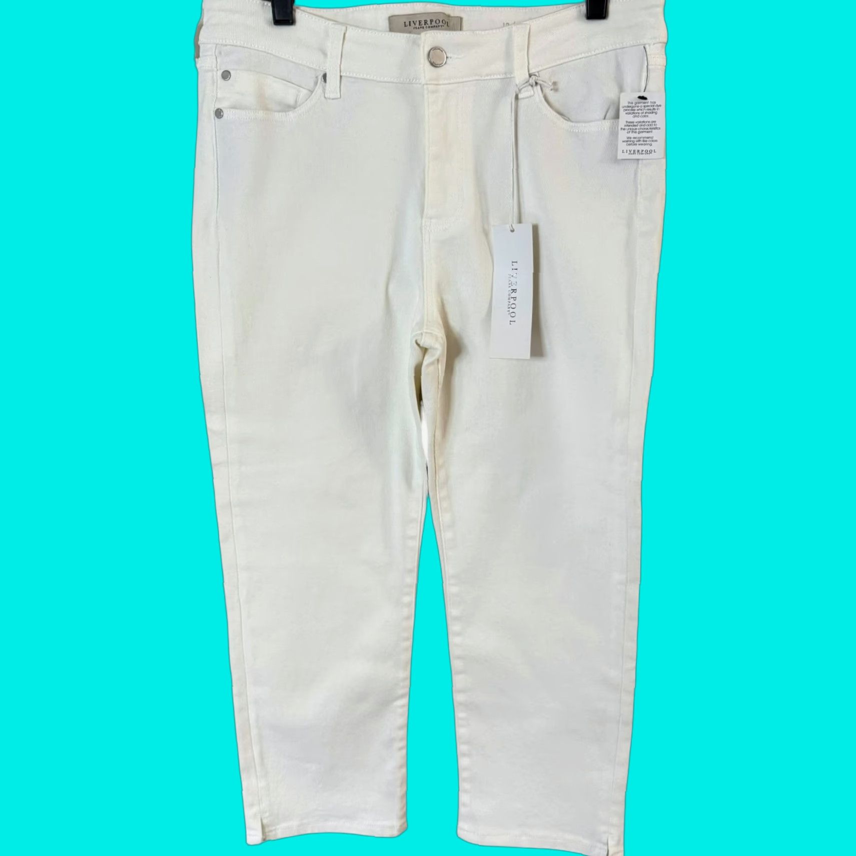 Vintage Liverpool Los Angeles Robby Capri Denim Skinny Jeans White Women's 12 Casual NEW Size 34" / US 12 / IT 48 - 1 Thumbnail