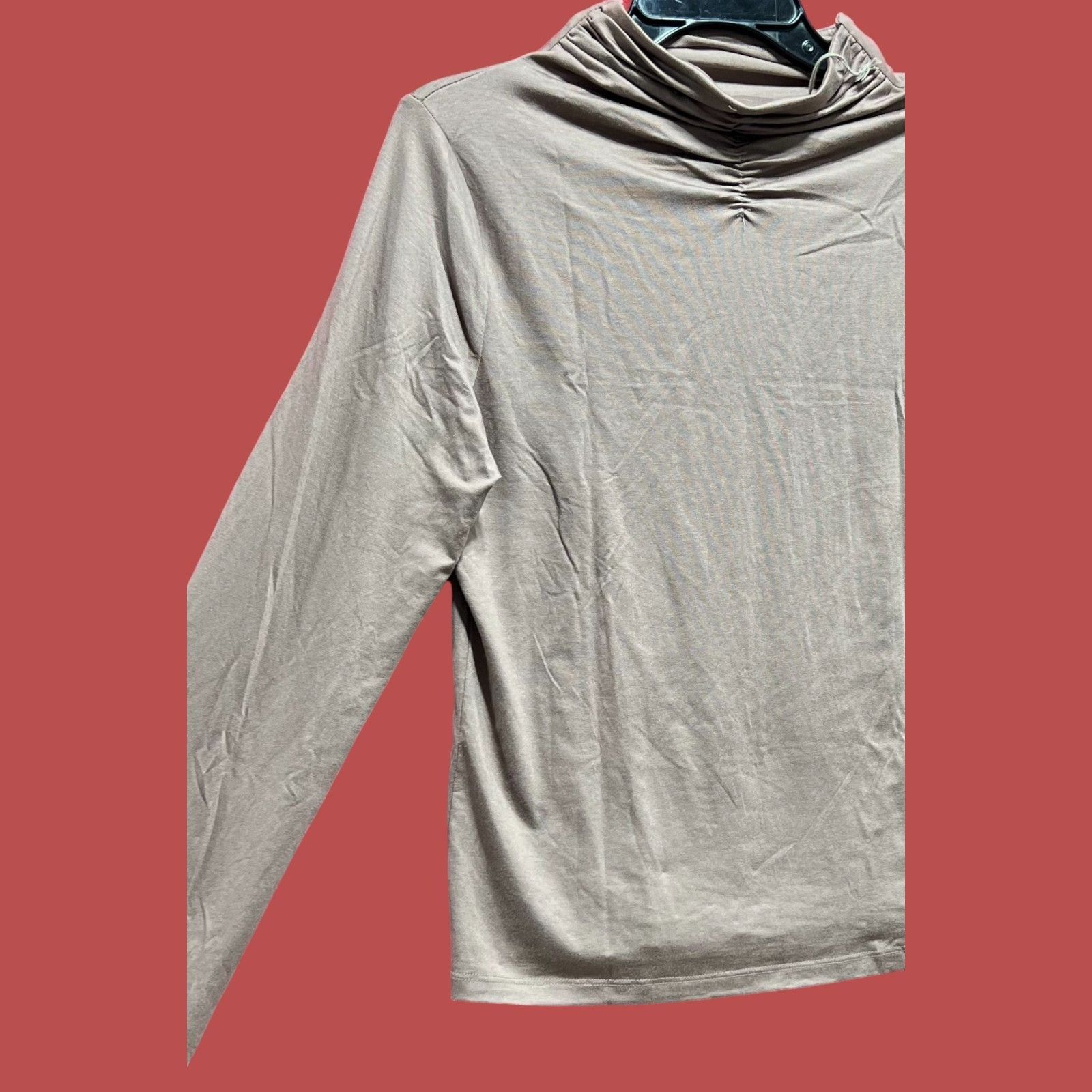 Other A New Day - Women's Long Sleeve Mock Turtleneck T-Shirt - Br Size M / US 6-8 / IT 42-44 - 12 Thumbnail