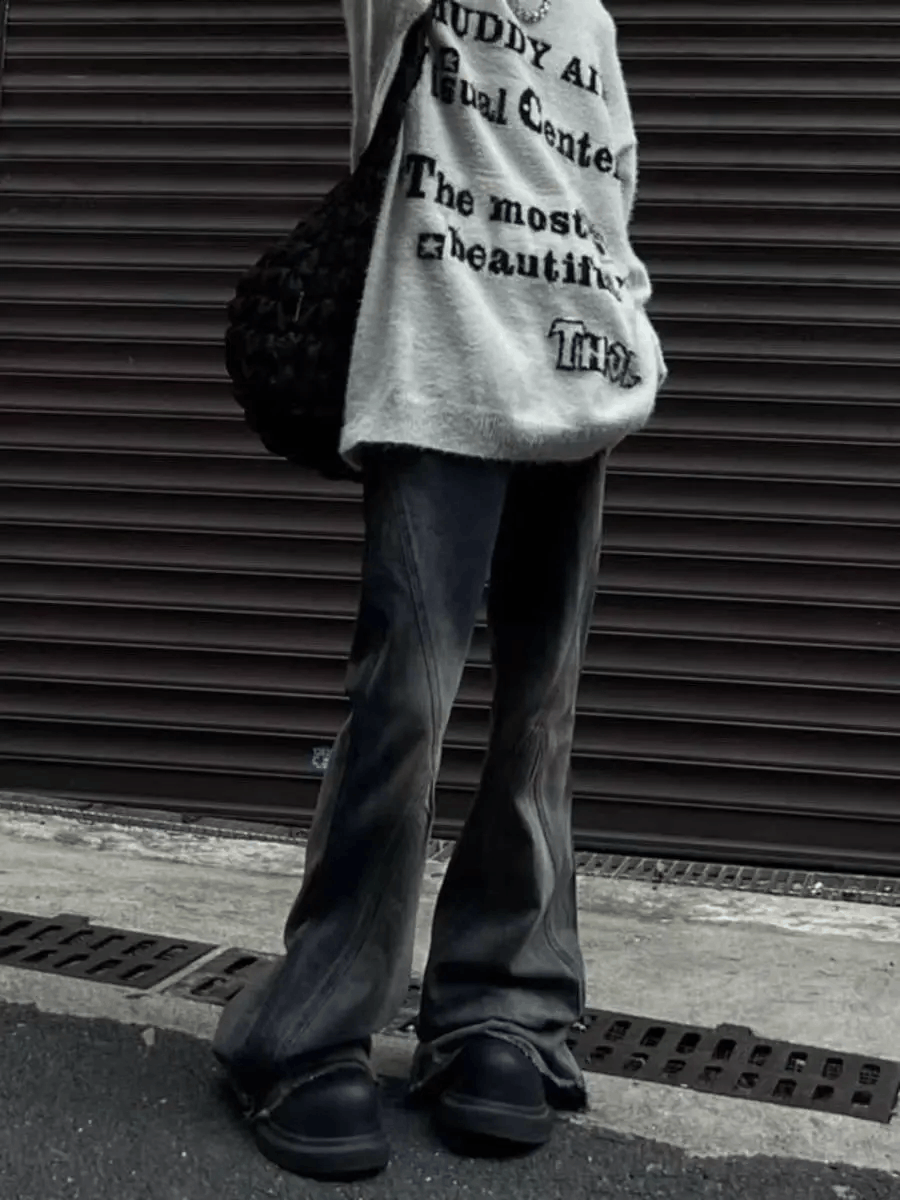 Designer × Jean × Vintage Street Hip Hop Grunge Y2K Micro Flared Jeans Size US 34 / EU 50 - 2 Thumbnail