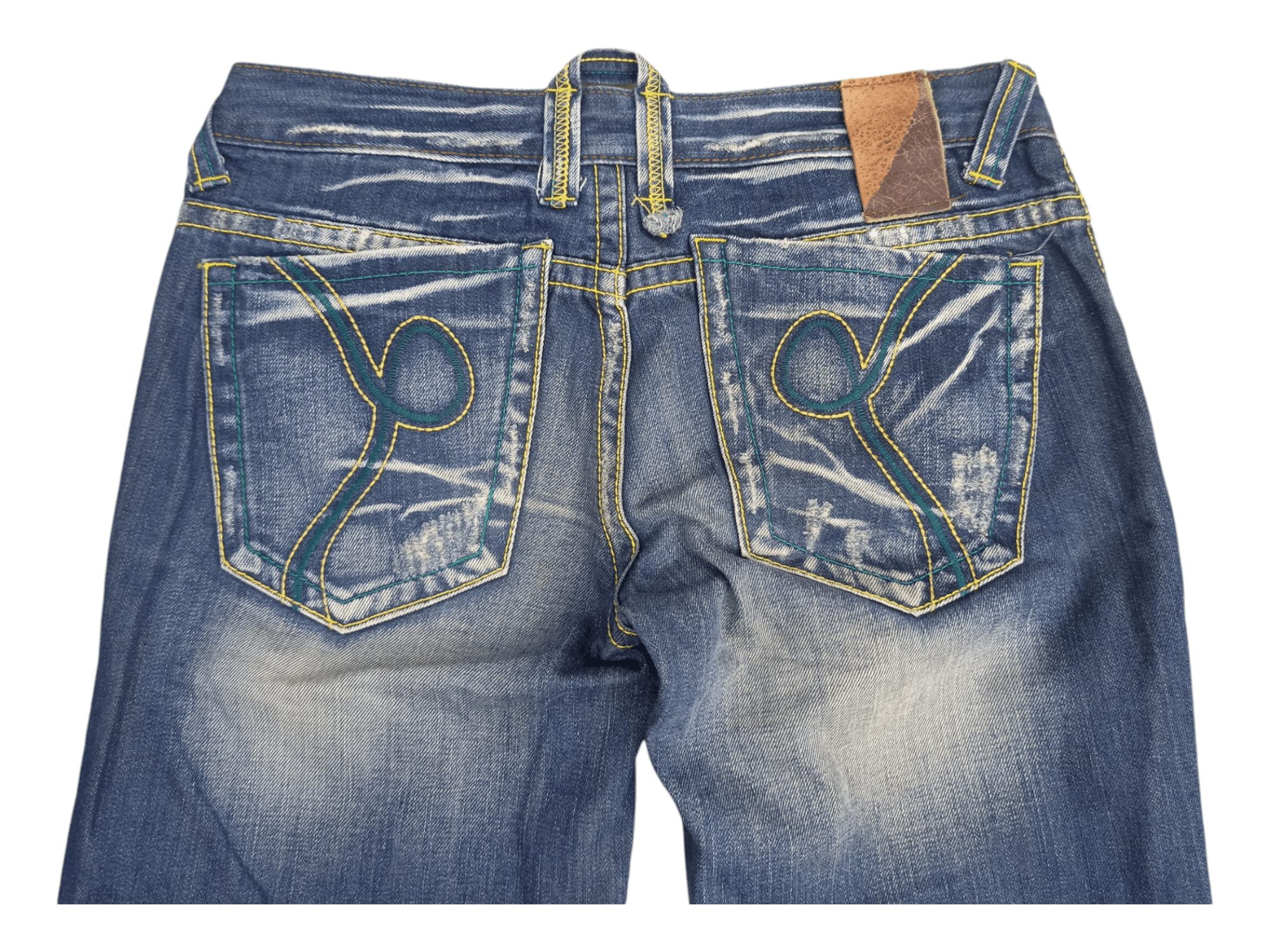 Japanese Brand Anna Kerry Low Rise Mud Max Super Flare Jeans Size US 27 - 9 Thumbnail