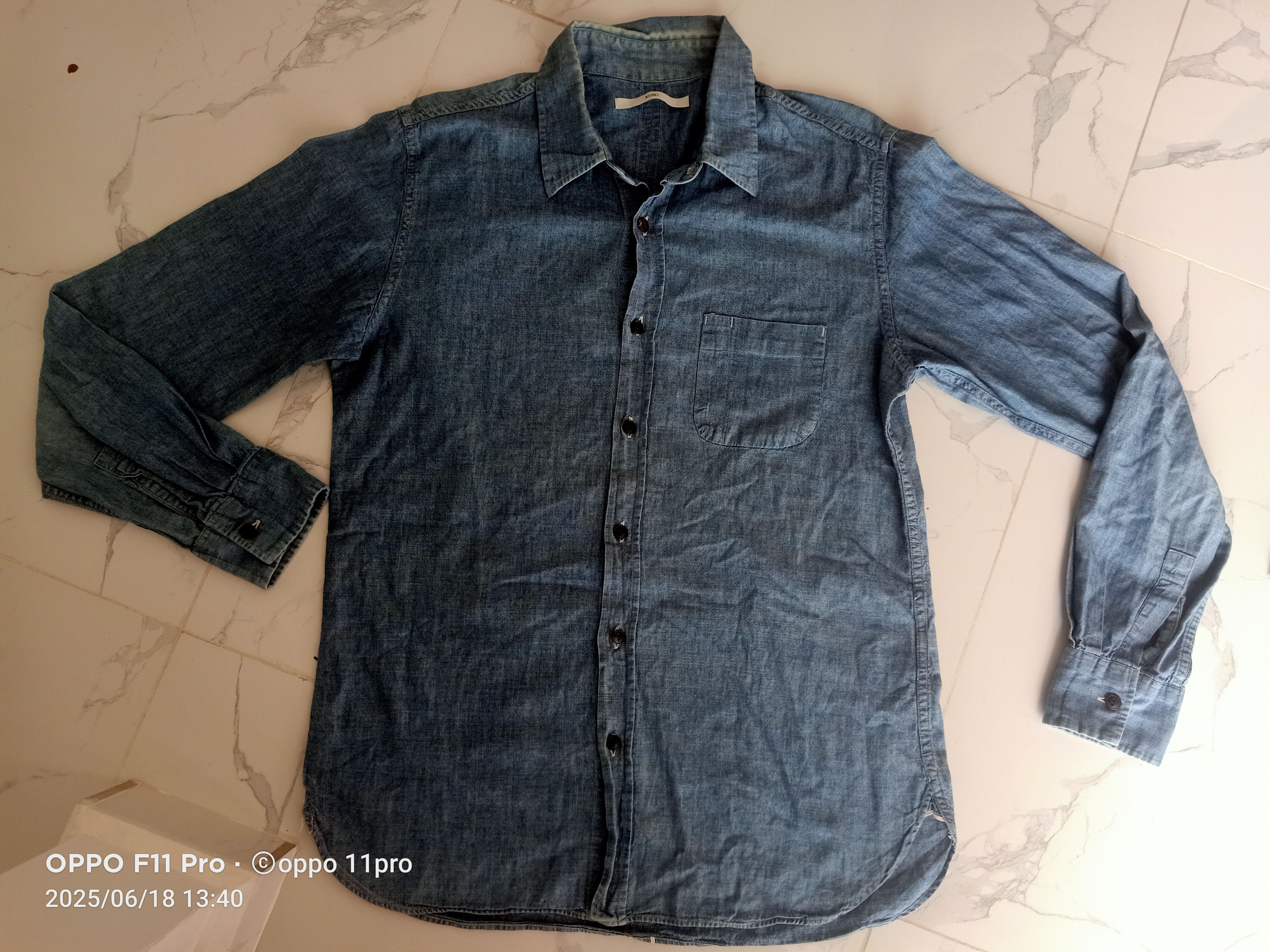 Japanese Brand × KURO Kuro Chambray SELVEDGE Men Shirt Button Up Size US L / EU 52-54 / 3 - 2 Thumbnail