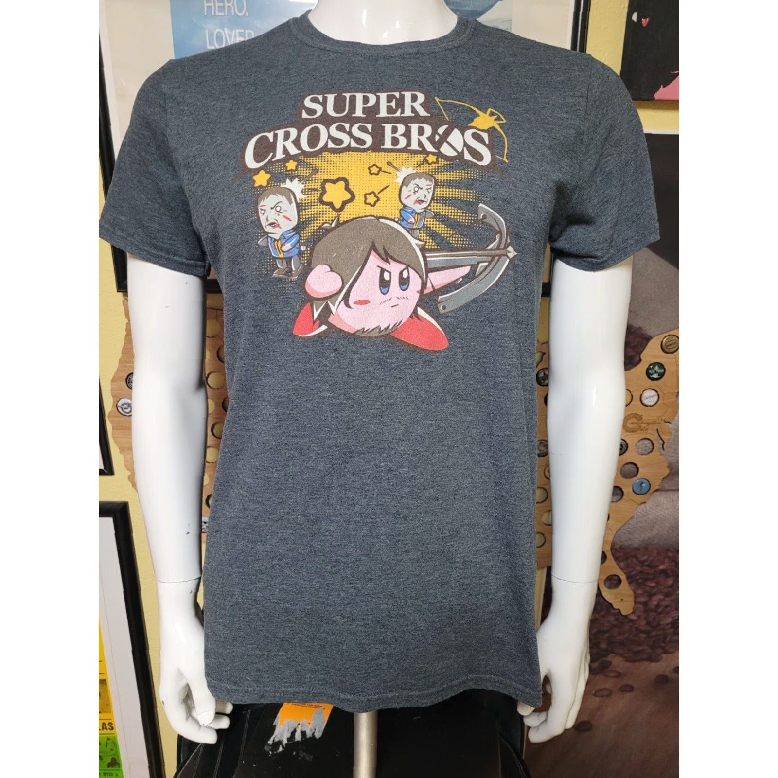 Gildan Super Cross Brothers Smash Kirby Walking Dead Zombie Mash Up T Shirt Medium Fun Size US M / EU 48-50 / 2 - 2 Thumbnail