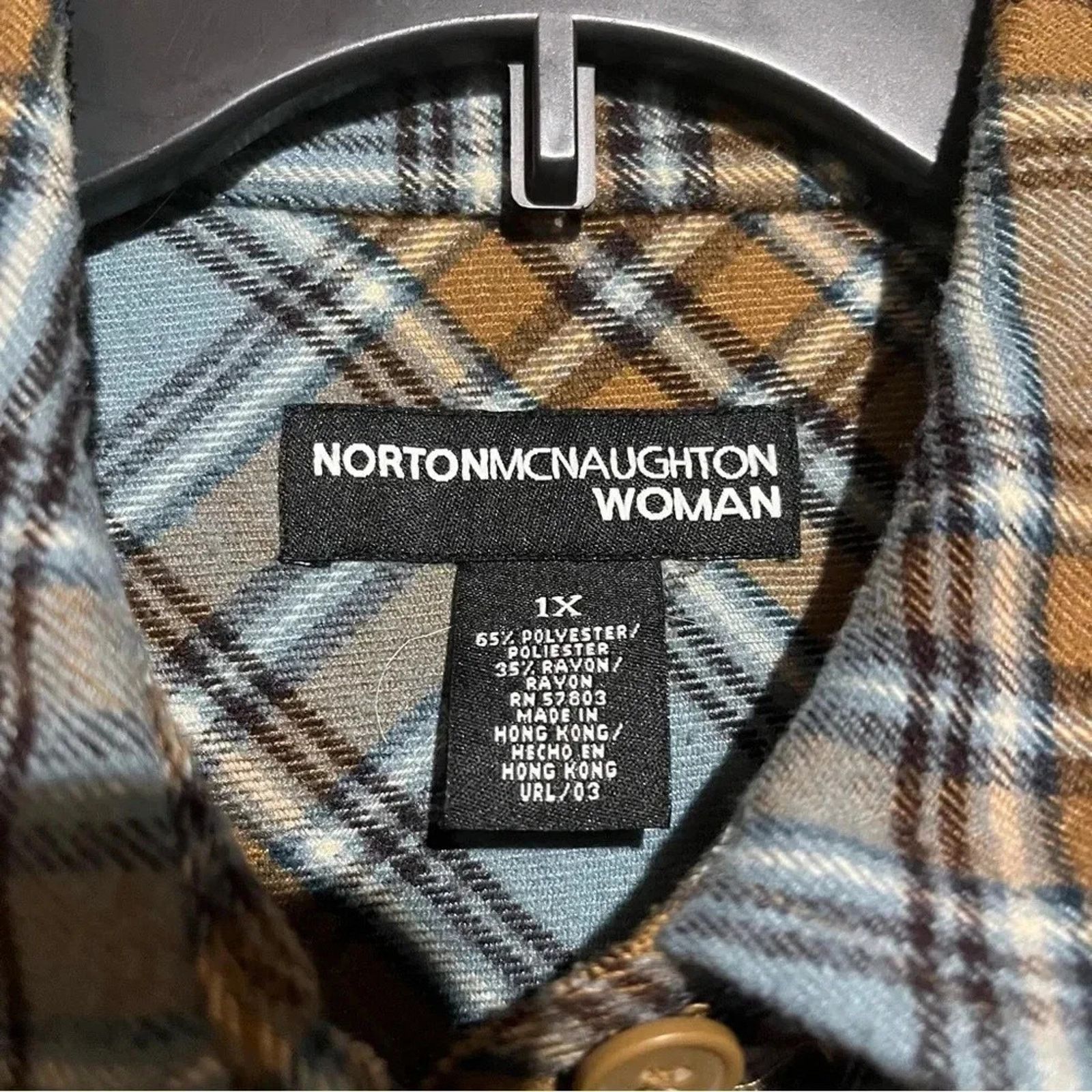 Other Norton Mcnaughton Size 1X Western Plaid Flannel Shirt Jacket Size XL / US 12-14 / IT 48-50 - 3 Thumbnail
