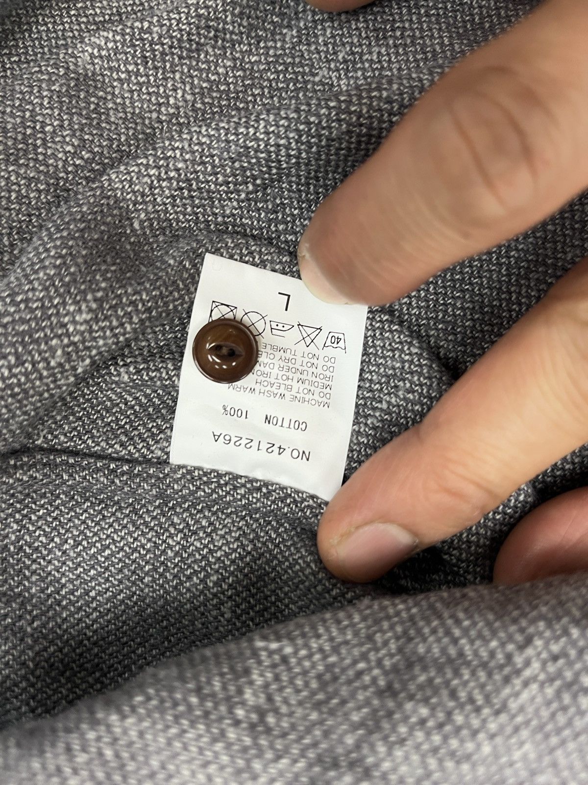 Haversack HAVERSACK Japan Round Collar Textured Cotton Shirt Gray L Size US L / EU 52-54 / 3 - 8 Thumbnail