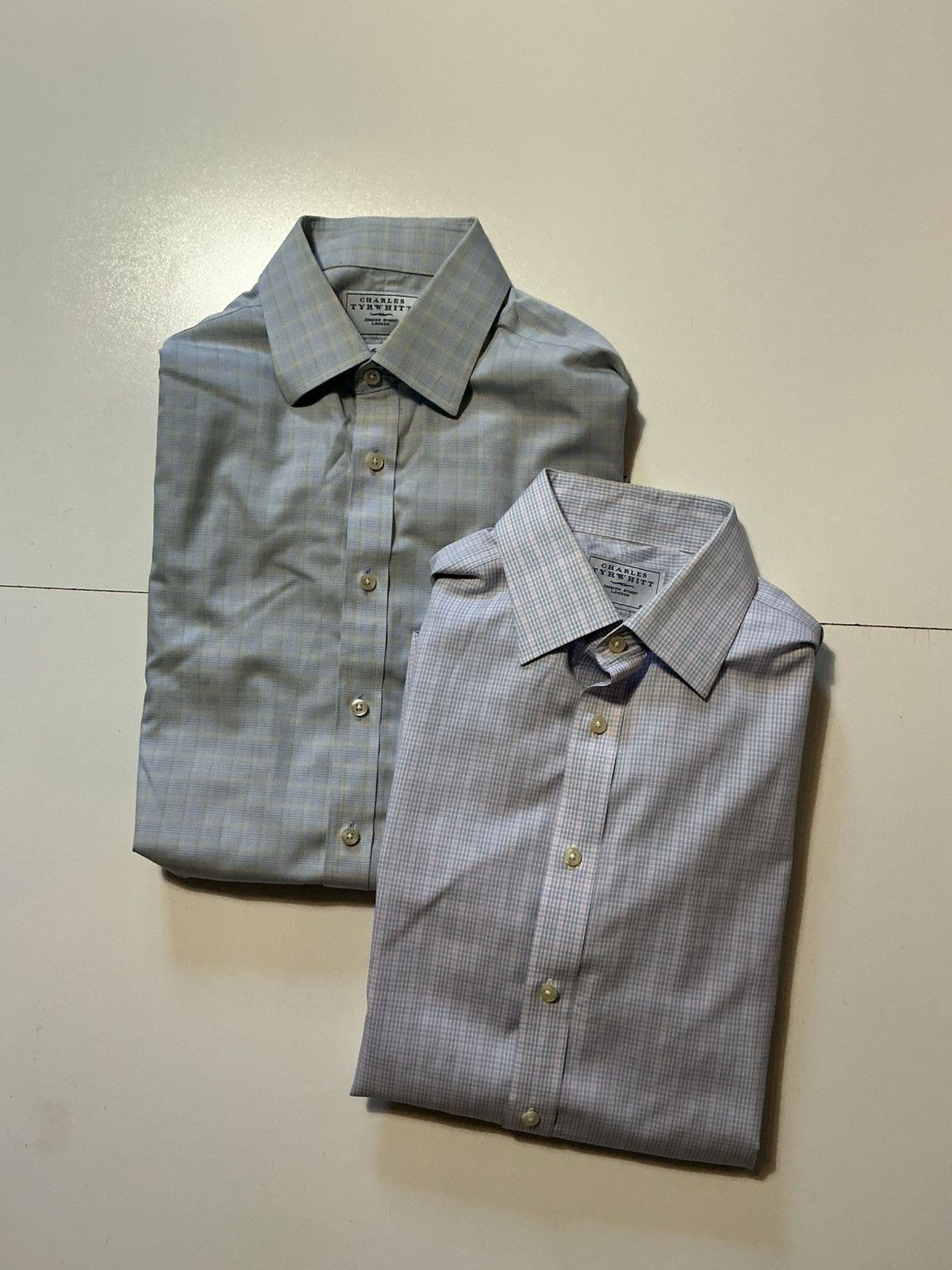 Charles Tyrwhitt Lot Of 2 Charles Tyrwhitt Slim Plaid L/S Dress Button Shirts Size US S / EU 44-46 / 1 - 1 Thumbnail