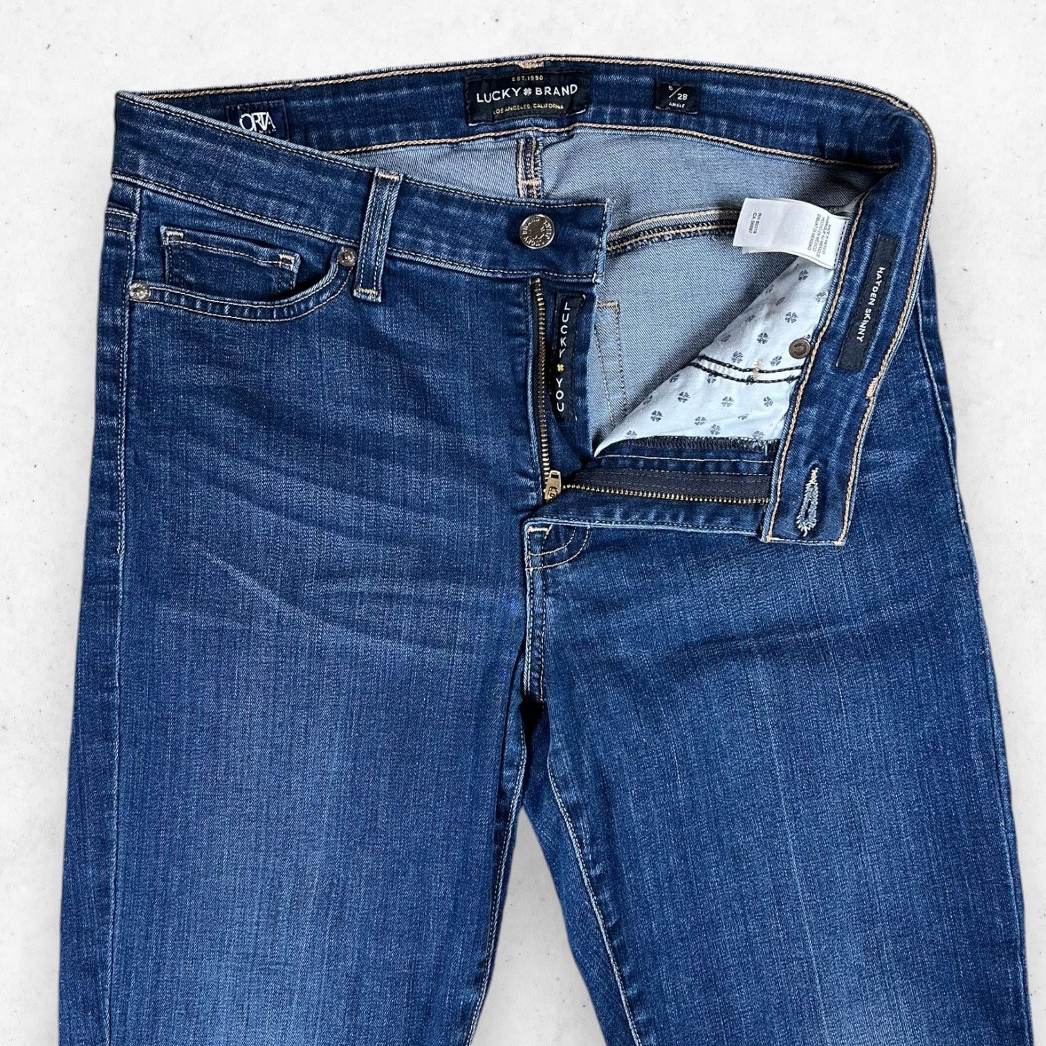 Lucky Brand Lucky Brand Hayden Skinny Women's 6/28 Ankle Blue Stretch Size 28" / US 6 / IT 42 - 4 Thumbnail