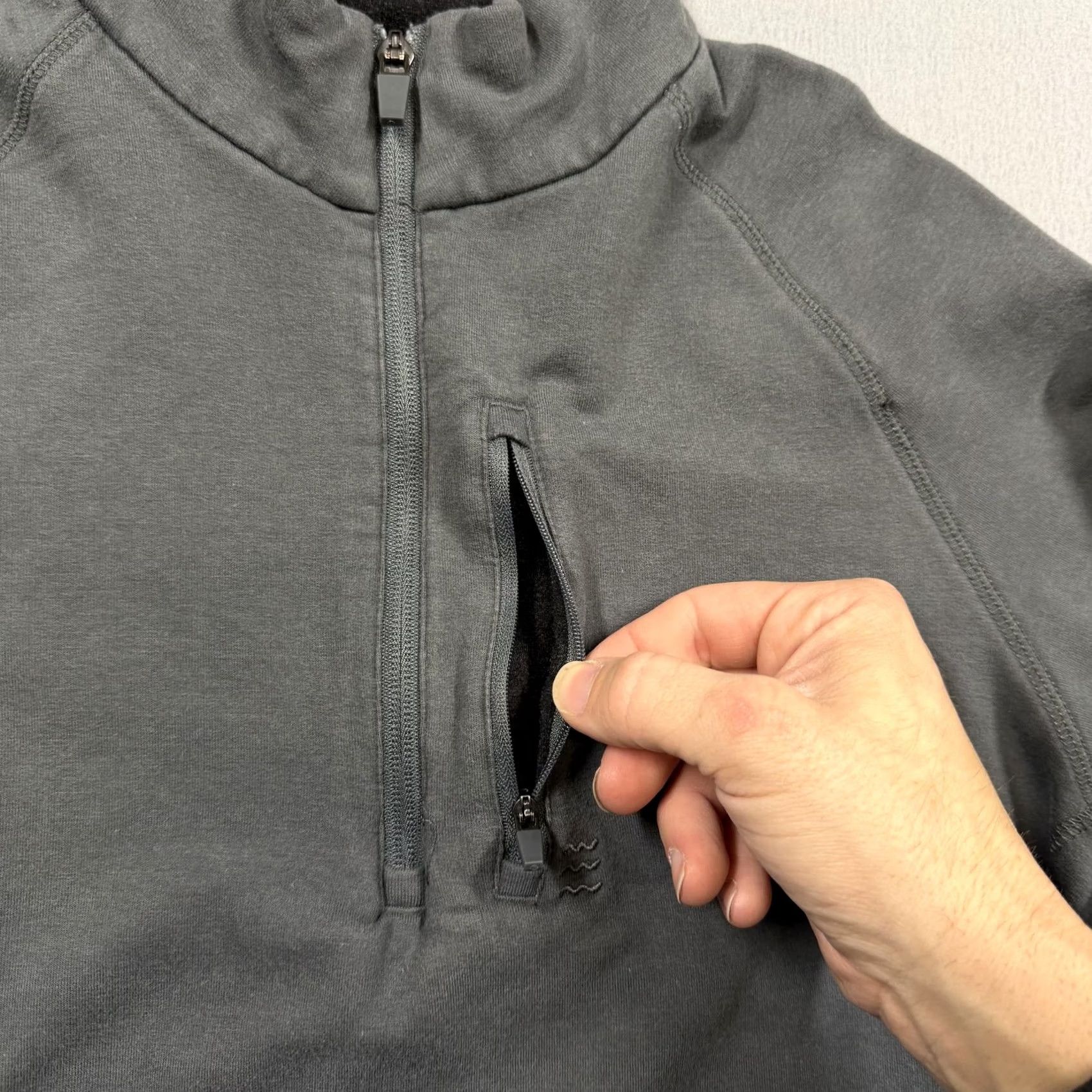 Vintage Free Fly Sweatshirt Mens M Gray 1/4 Zip Mock Neck Pullover Pockets Fleece Vintage? No Size US M / EU 48-50 / 2 - 2 Thumbnail