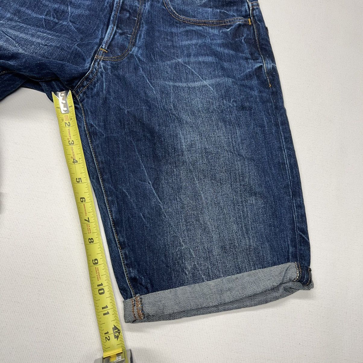 G-Star G Star Raw Jeans Shorts Blue 3301 Tapered Denim Faded Washed Size US 30 / EU 46 - 15 Thumbnail