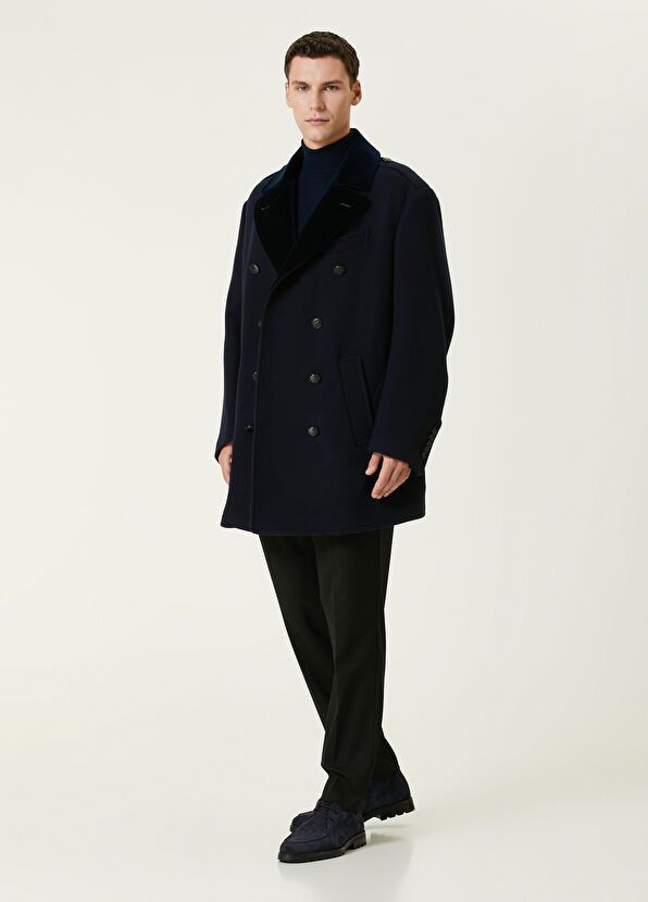 Tom Ford o1w1db10225 OPR003 Double-breasted Wool Coat in Navy Blue Size US XXL / EU 58 / 5 - 2 Thumbnail