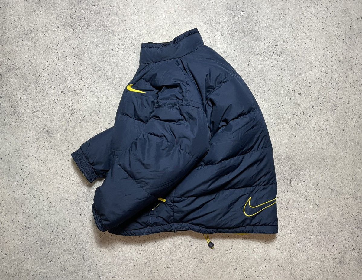 Nike Crazy Vintage 90's Nike Down Puffer Jacket Big Swoosh Drill Size US XL / EU 56 / 4 - 1 Thumbnail