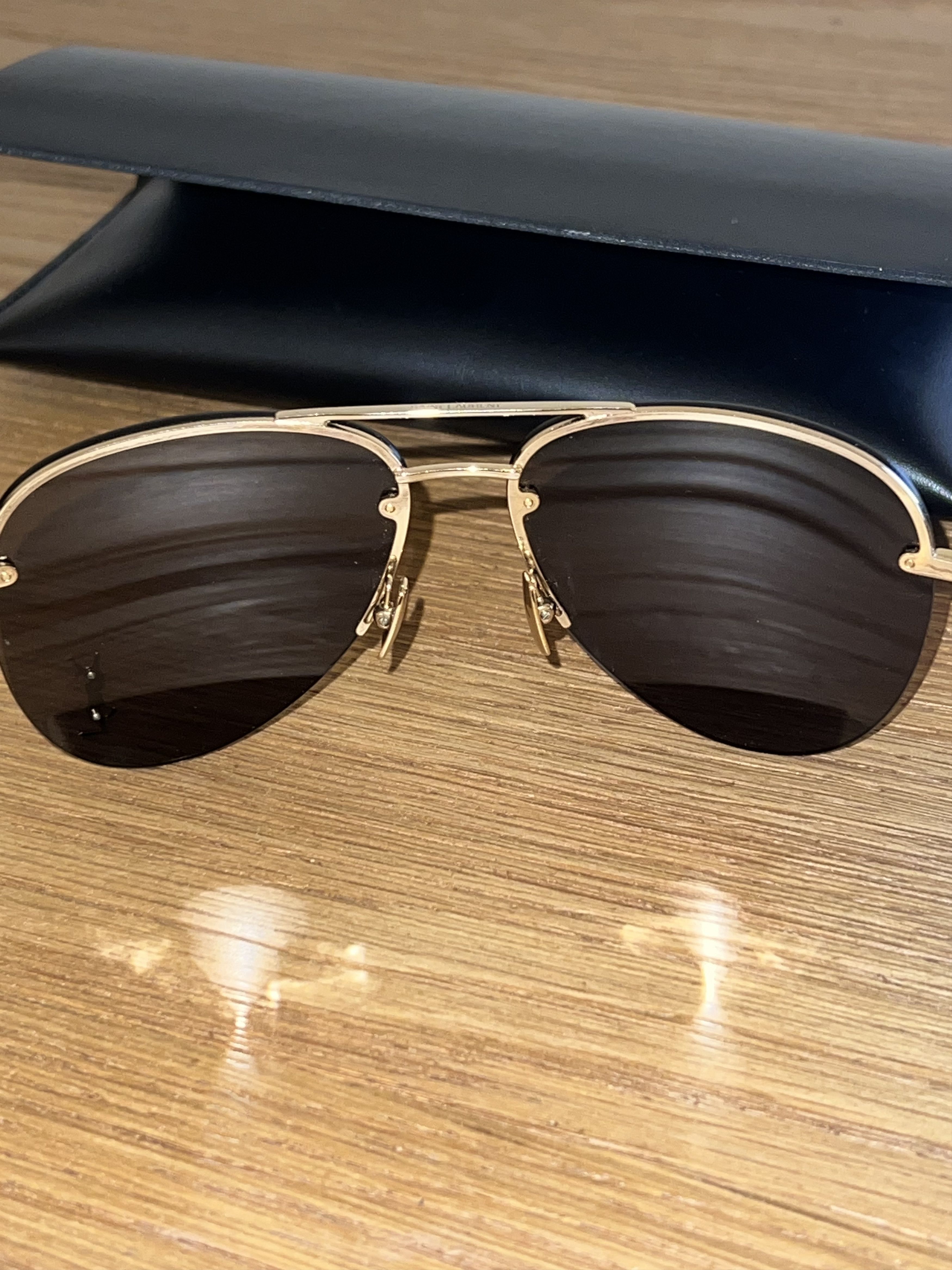 Yves Saint Laurent Rimless Aviator Sunglasses Size ONE SIZE - 9 Thumbnail