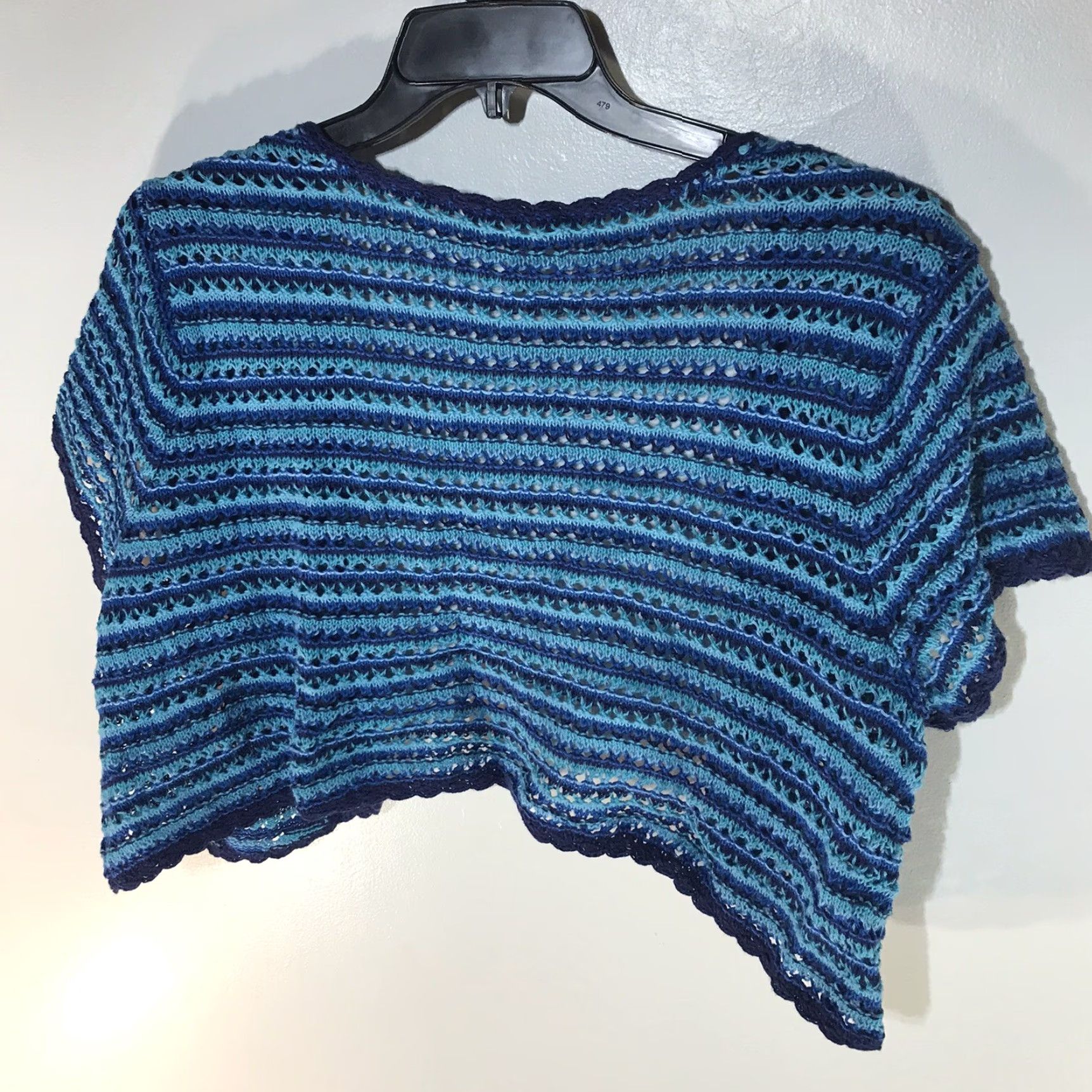 Liz Claiborne VINTAGE Liz Claiborne Women's Crochet Shrug 90s Open-Knit Cotton Ramie Lightweight Blue XL Size XL / US 12-14 / IT 48-50 - 4 Thumbnail