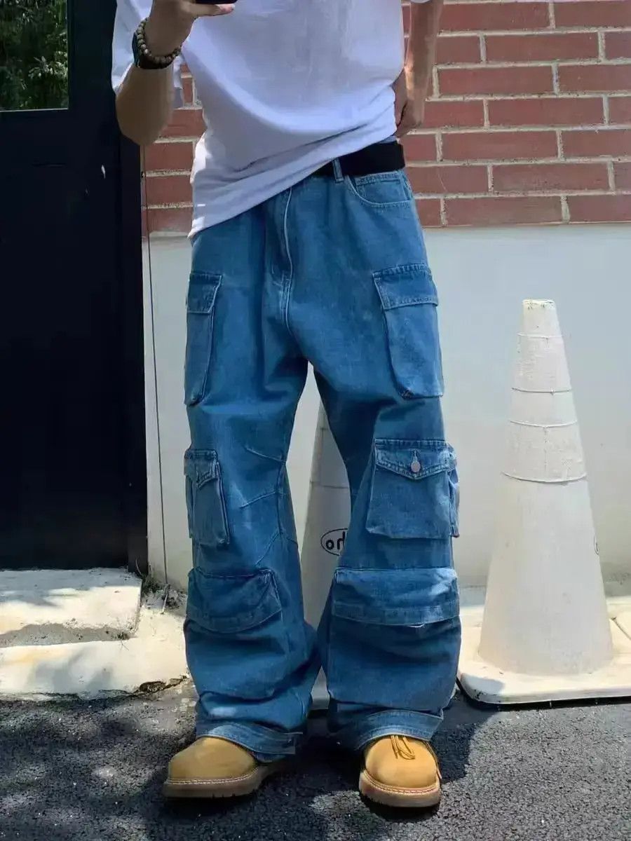 Japanese Brand Street vintage workwear multi-pocket baggy jeans Size US 32 / EU 48 - 2 Thumbnail