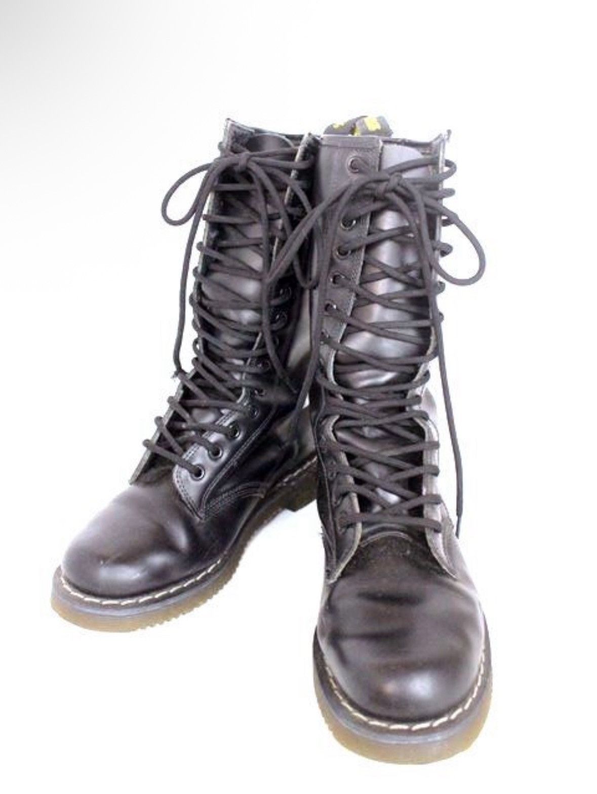 Hysteric Glamour Hystertic Glamour Women's Black Leather Combat Boots Size US 7.5 / IT 37.5 - 1 Thumbnail