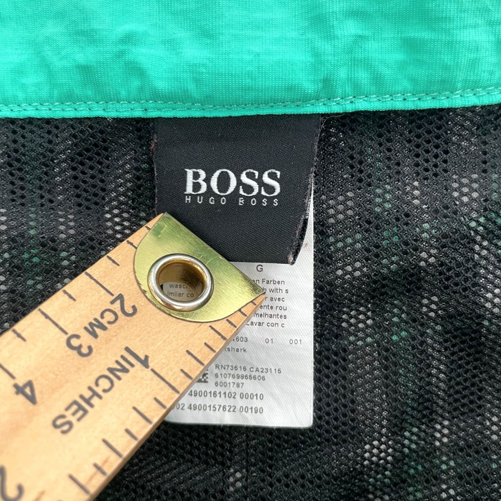 Hugo Boss HUGO BOSS Trunks Adult Large Black Plaid Catshark Swim Board Lined Mens Size US 33 - 6 Thumbnail