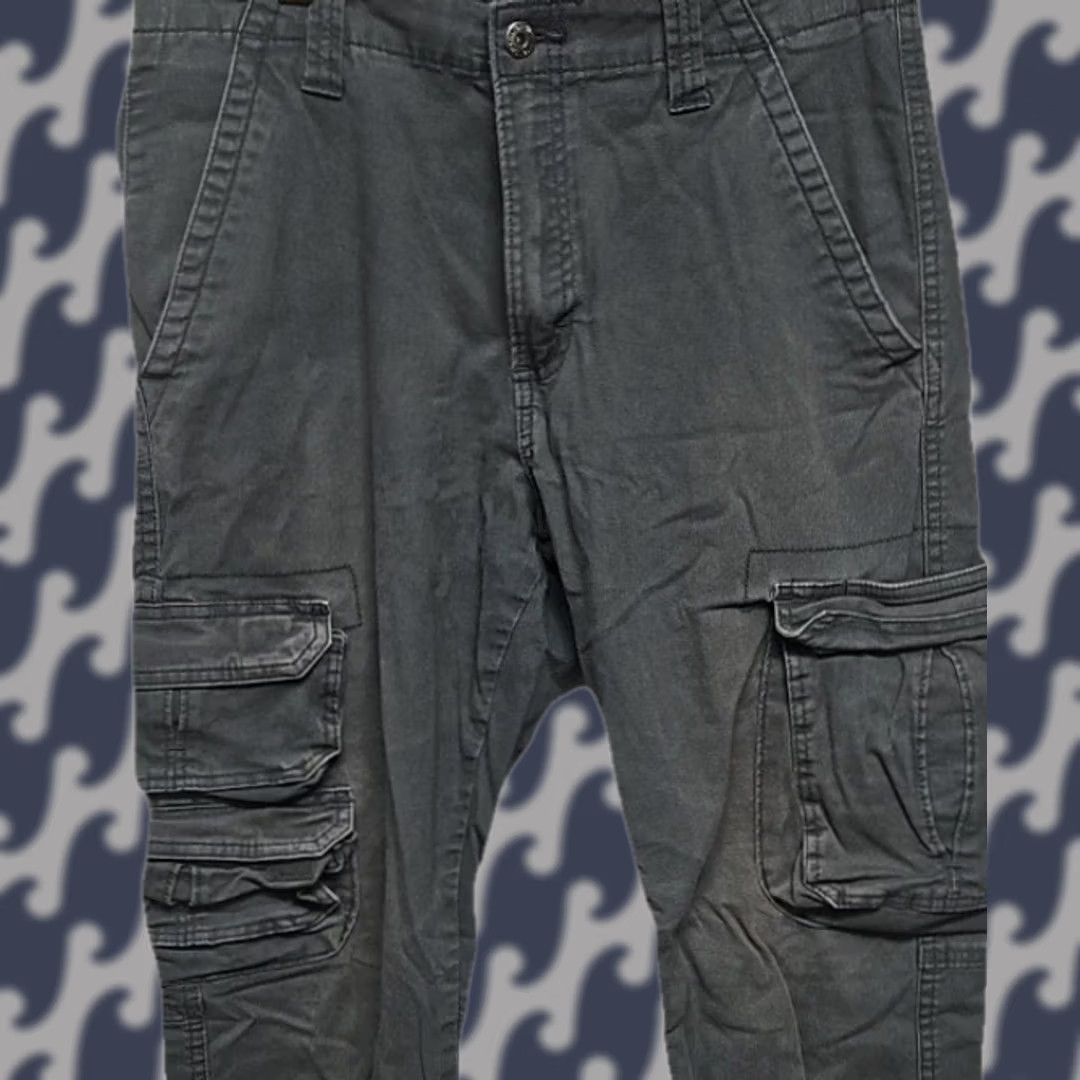 Wrangler Wrangler Gray Pants Men Slim Fit Army Military Utility Tapered Leg 30x29 Cargo Pocket Twill Cotton Button Zip Flat Front Mid Rise Size US 30 / EU 46 - 1 Thumbnail