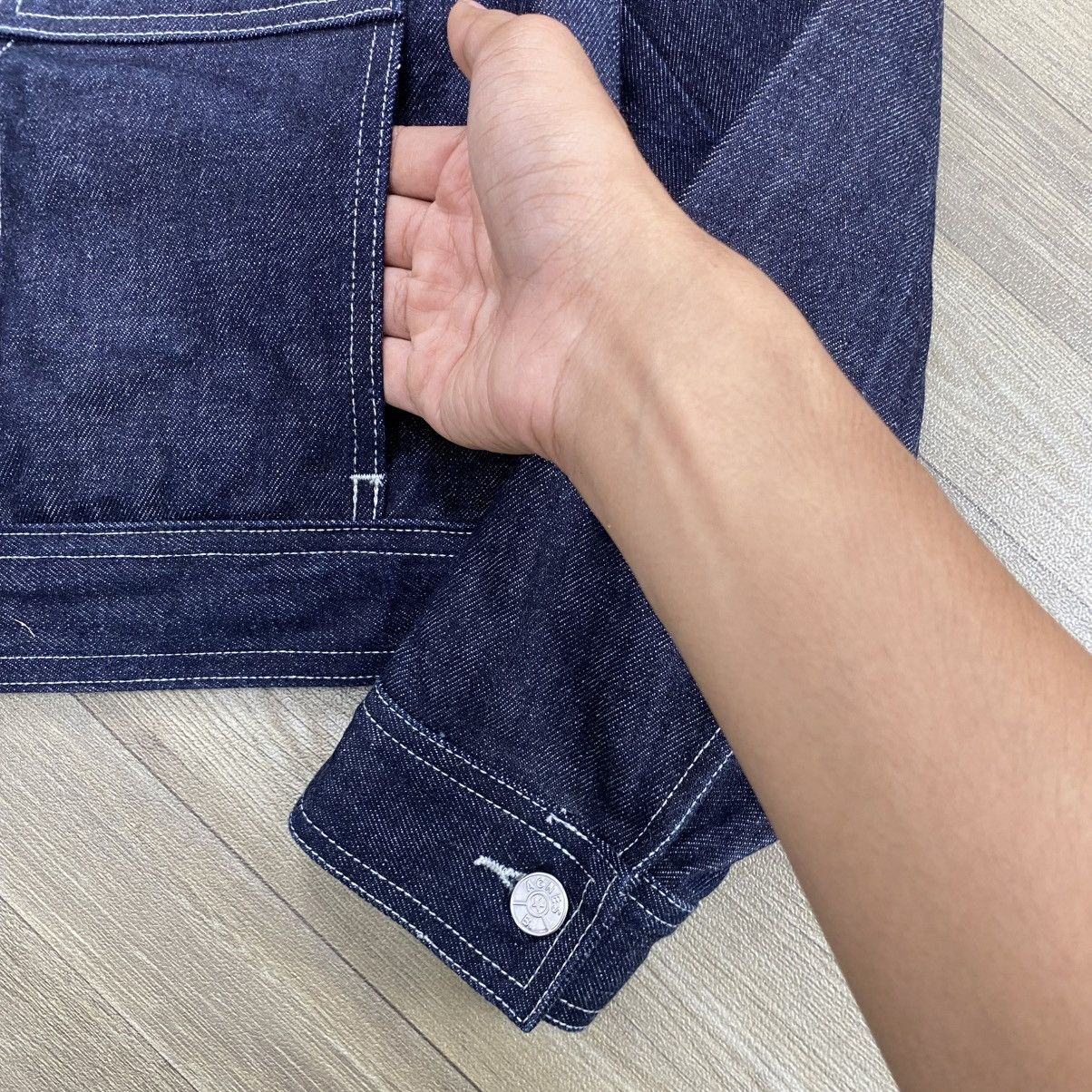 agnes b. 🇫🇷Vintage Agnes B. Paris Indigo Raw Denim Jacket Designer Size US M / EU 48-50 / 2 - 5 Thumbnail