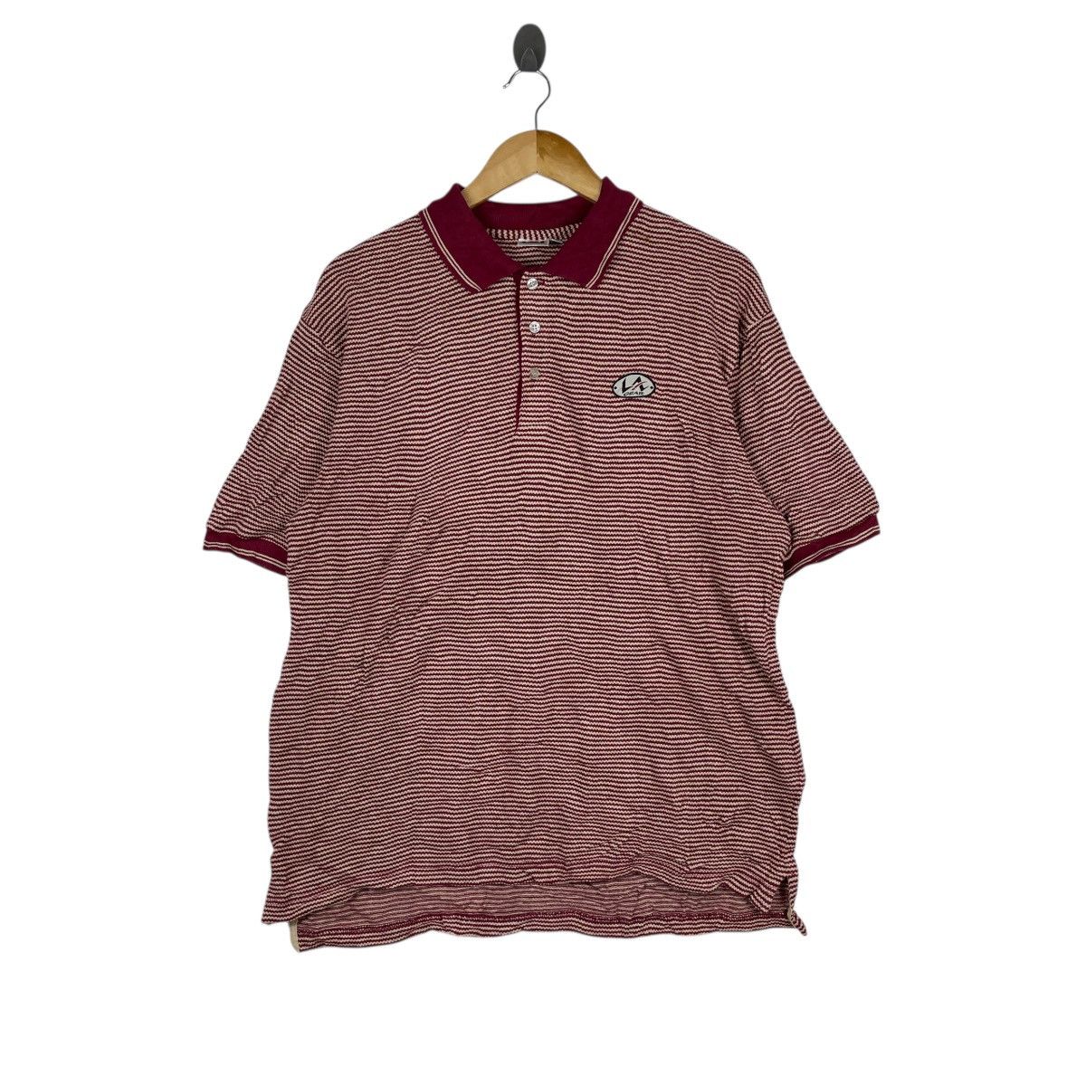 La Gear Vintage 80s LA GEAR Golfer Stripe Polo Shirt Size US L / EU 52-54 / 3 - 1 Thumbnail