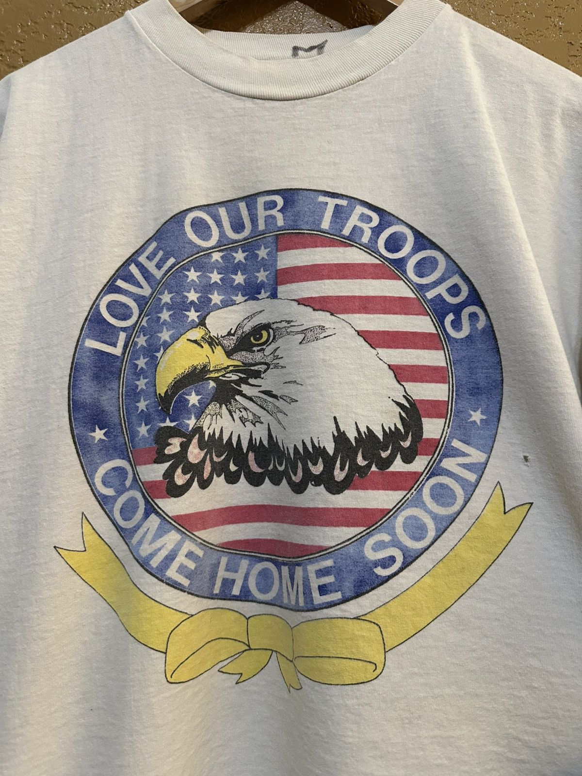 Vintage distressed vintage 90s Love Our Troops tee shirt large usa Size US L / EU 52-54 / 3 - 2 Thumbnail