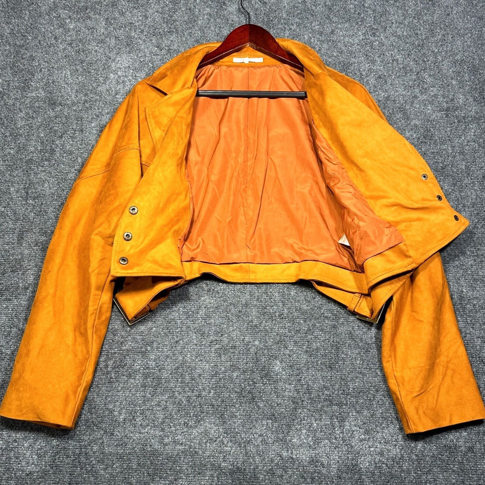 Vintage Tularosa Jacket Womens S Rust Orange Crop Faux Suede Snaps Belted Pockets Size S / US 4 / IT 40 - 5 Thumbnail