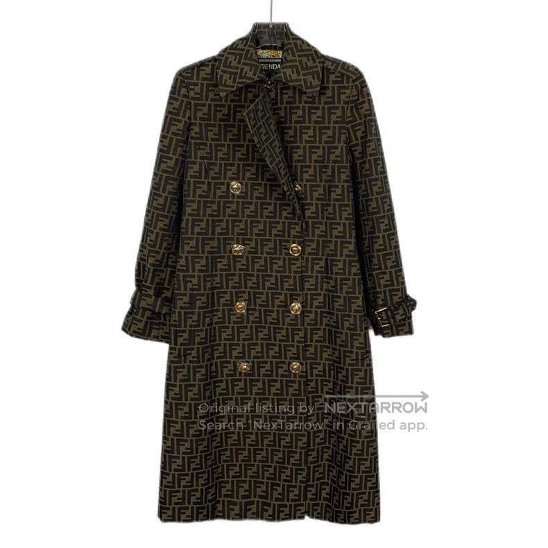 Fendi Fendi Dark brown logo letter all-over print double-breaste Size XS / US 0-2 / IT 36-38 - 1 Thumbnail