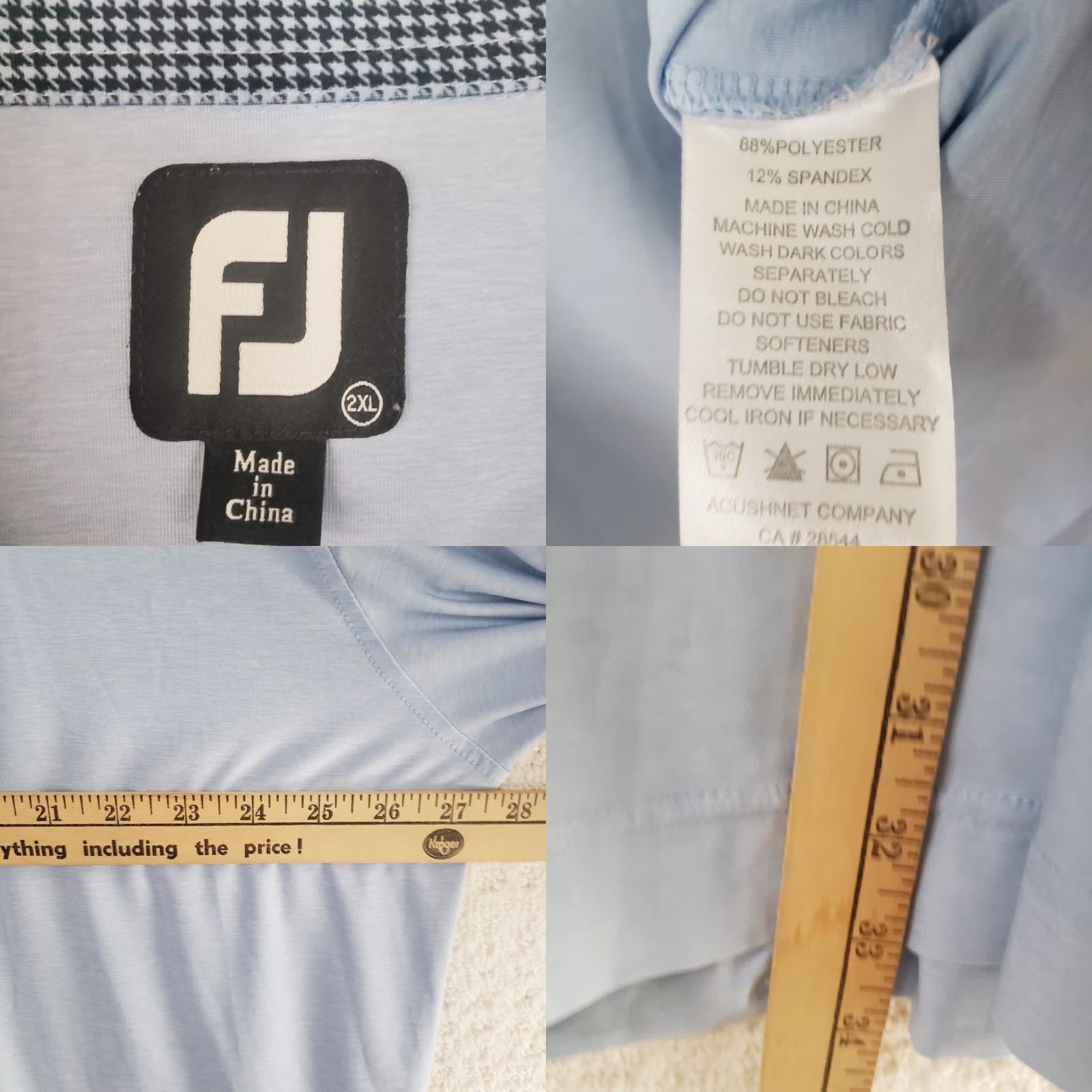 Footjoy FootJoy Polo Shirt Mens 2XL Blue Golf Performance Excellent! Size US XXL / EU 58 / 5 - 9 Thumbnail