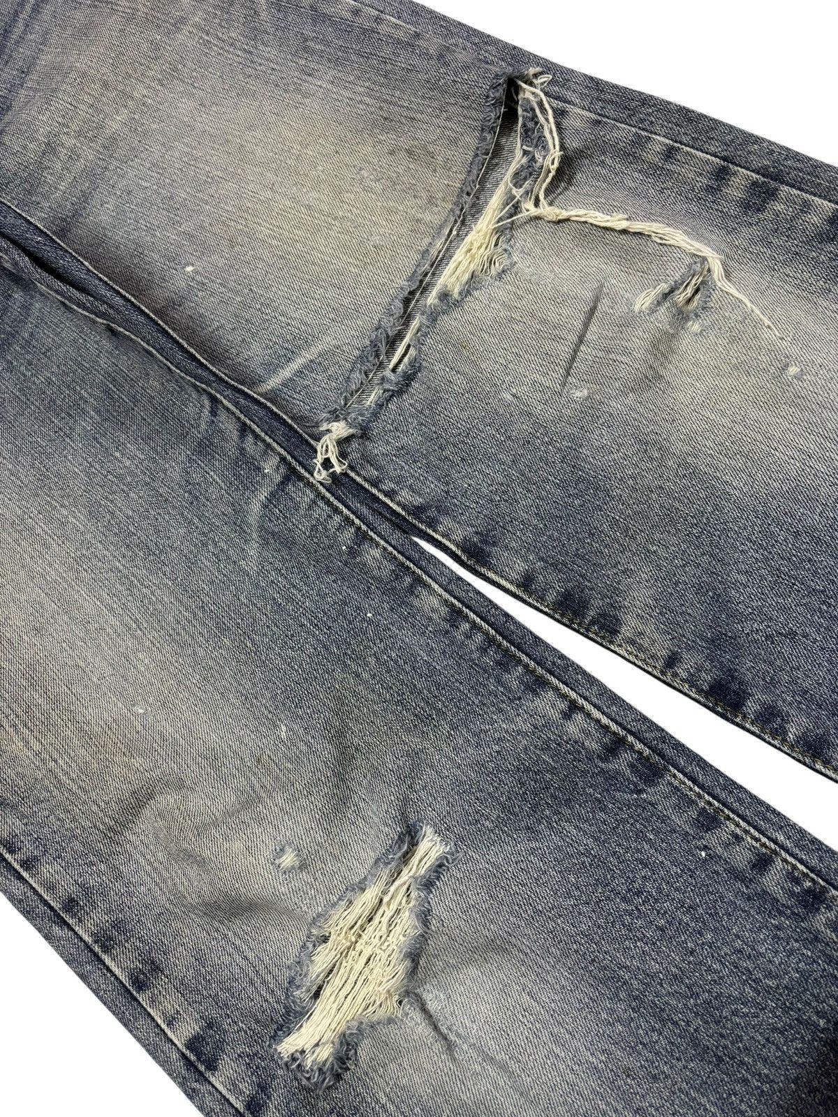 Japanese Brand Vtg Back Number Homme Japan Distressed Jeans Size US 31 - 3 Thumbnail
