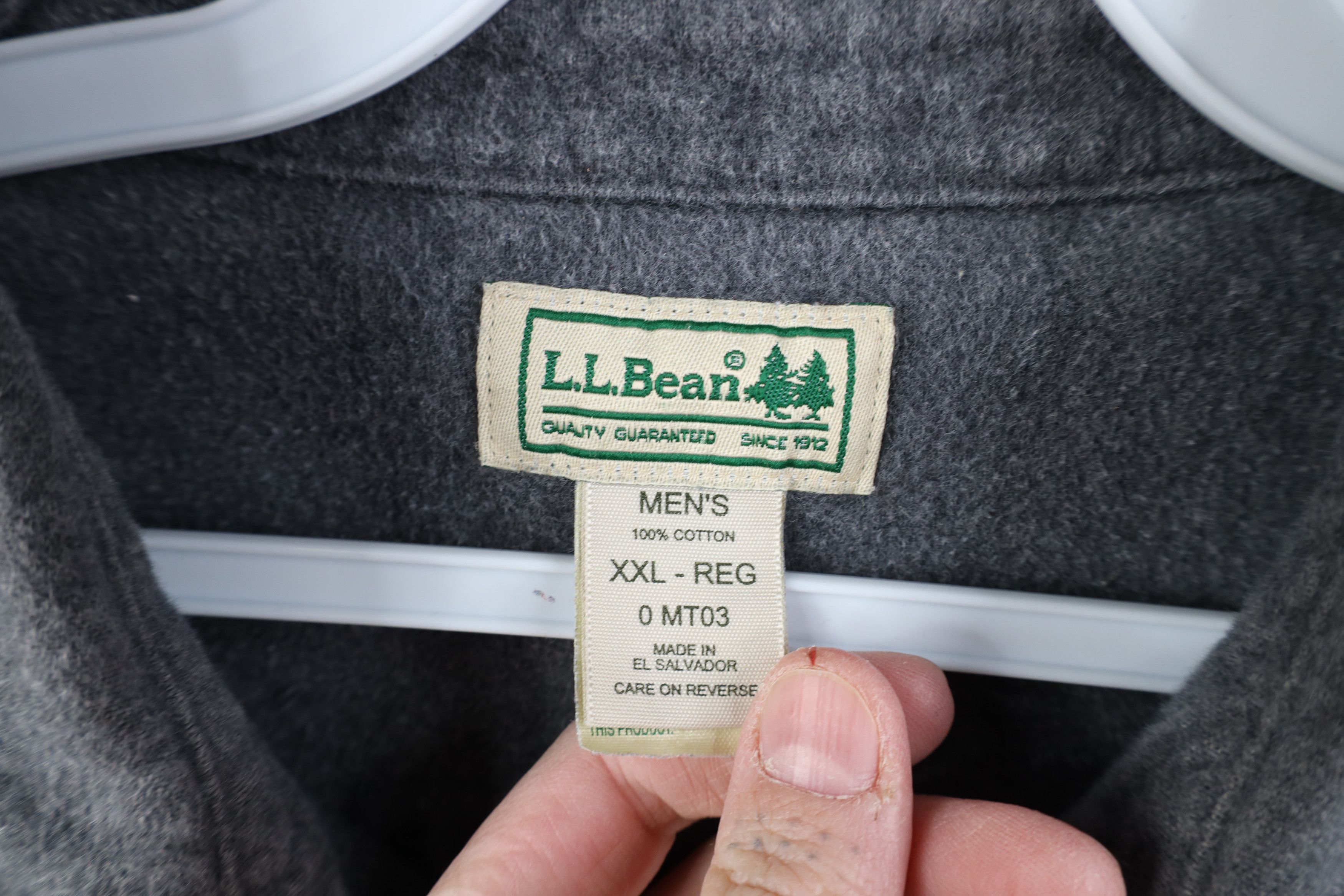 L.L. Bean Vintage 90s LL Bean Heavy Chamois Cloth Button Shirt Gray Size US XXL / EU 58 / 5 - 8 Thumbnail