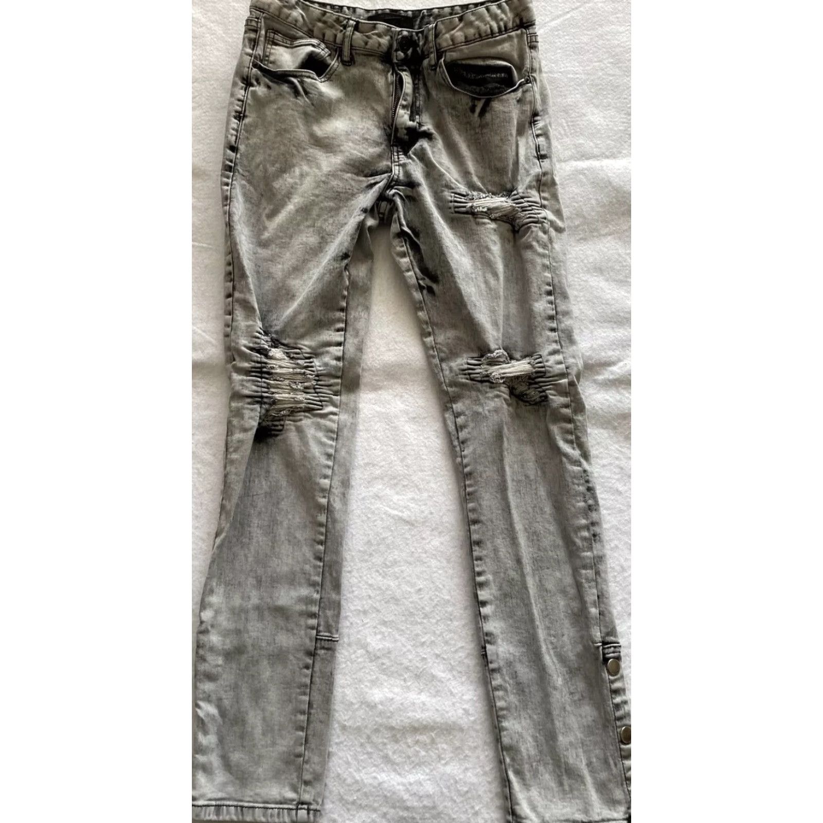 Forever 21 FOREVER 21 Jeans Men 32X32 Slim Distressed Gray Denim Zip Pockets Inseam 32 Modern Modern Mens Size US 32 / EU 48 - 2 Thumbnail