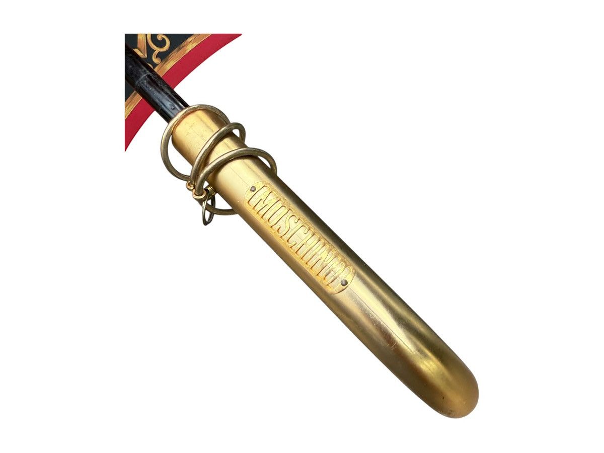 Moschino RARE Vintage Moschino Logo Printed Gold Black Red Umbrella Size ONE SIZE - 6 Thumbnail