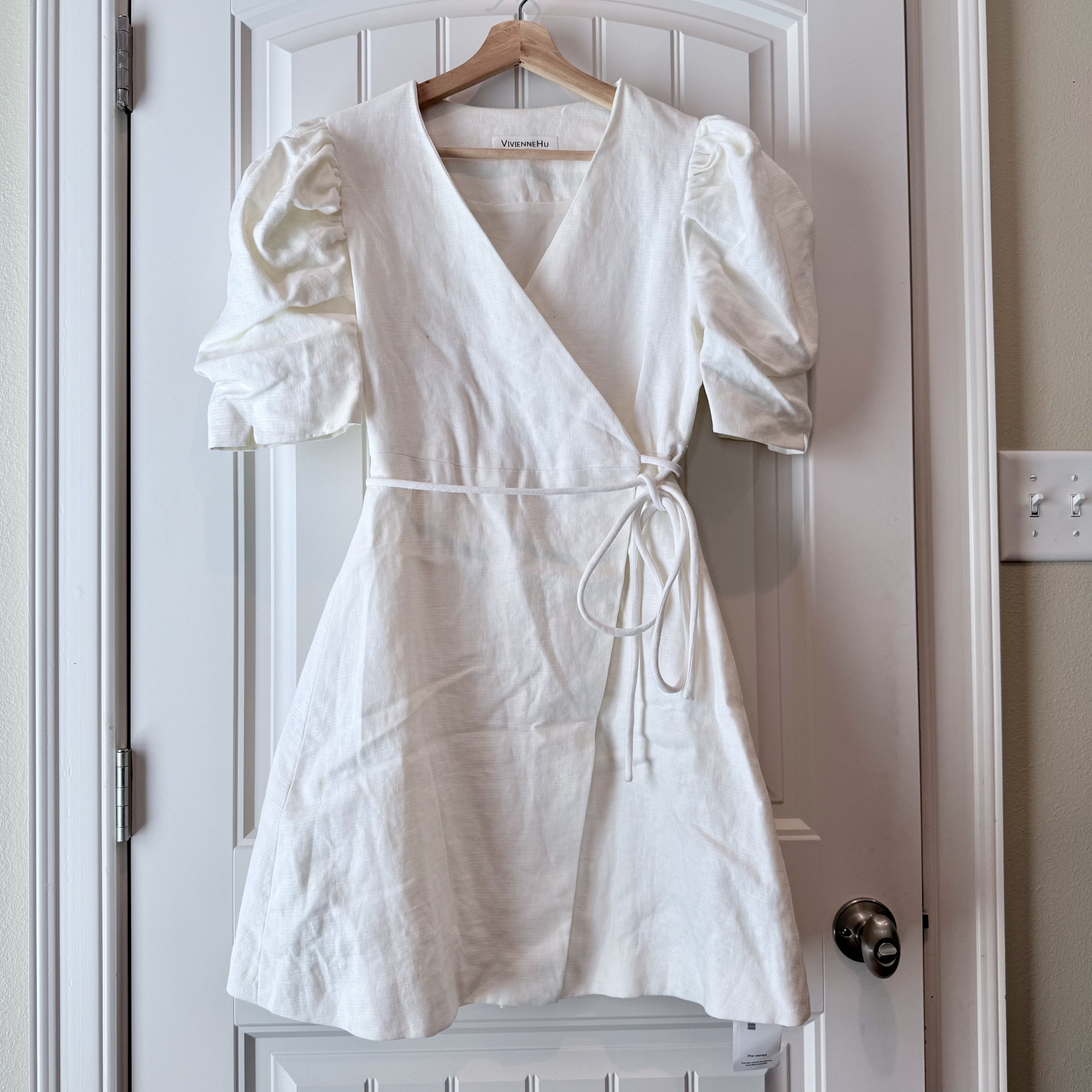 Other White Wrap Linen Dress Size S / US 4 / IT 40 - 1 Thumbnail