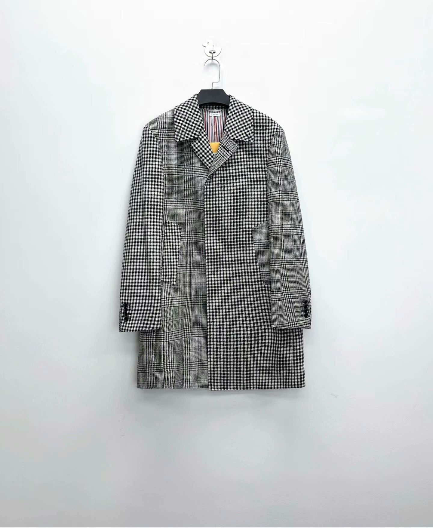 thom browne black and white long coat