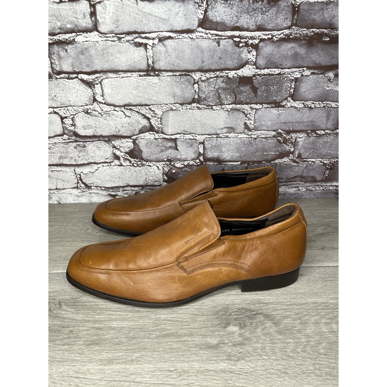 Other Quirelli Brown Leather Slip On Square Toe Dress Loafers Shoe Size US 11.5 / EU 44-45 - 15 Thumbnail