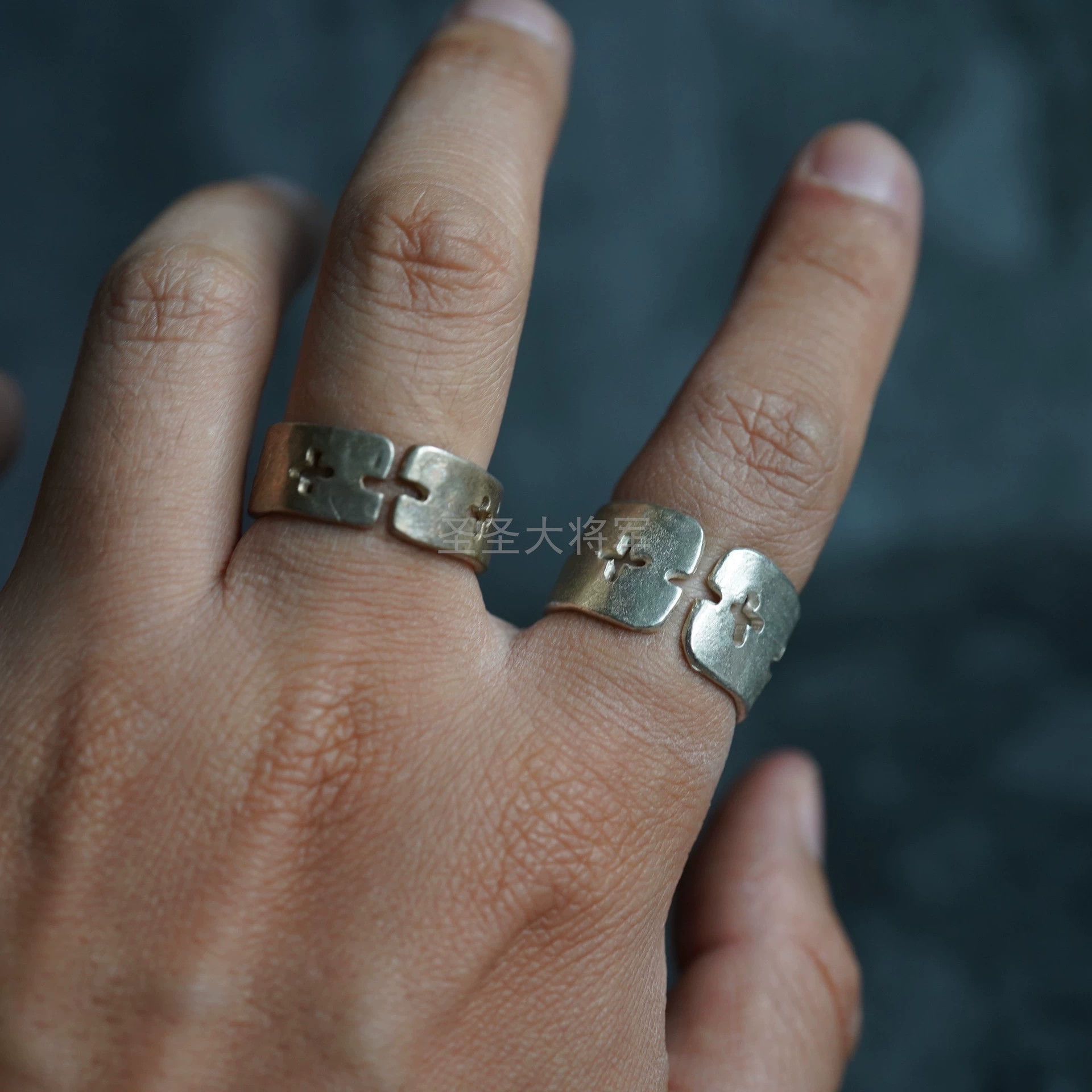 Ma+ M.A+ Maurizio Amadei Vintage Cross Hollow 925 Ring (XS-20) Size ONE SIZE - 4 Thumbnail