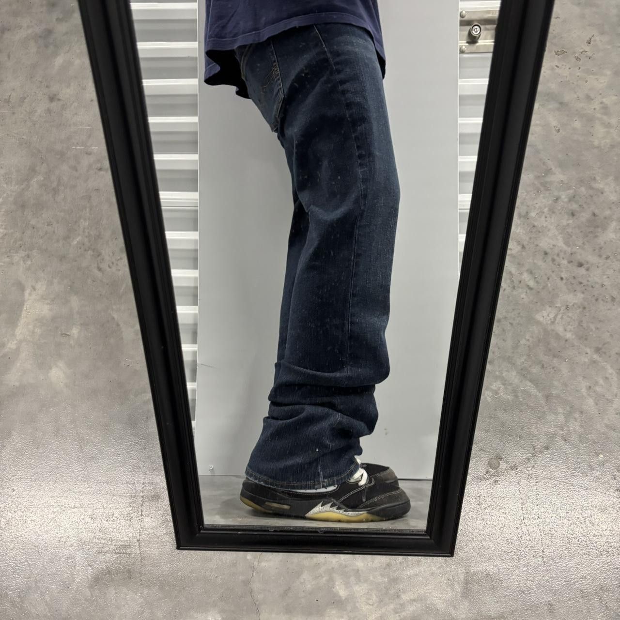 Japanese Brand × Vintage Crazy Vintage Y2K/2000s Grunge Dark Wash Bootcut Denim Jeans! Size US 31 - 2 Thumbnail