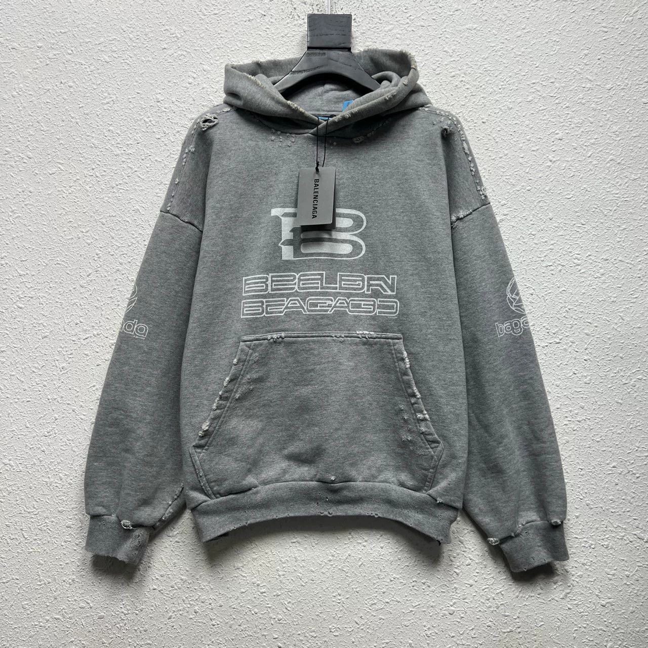 Balenciaga balenciaga ss24 logo printed gray hoodie Size US XS / EU 42 / 0 - 1 Thumbnail