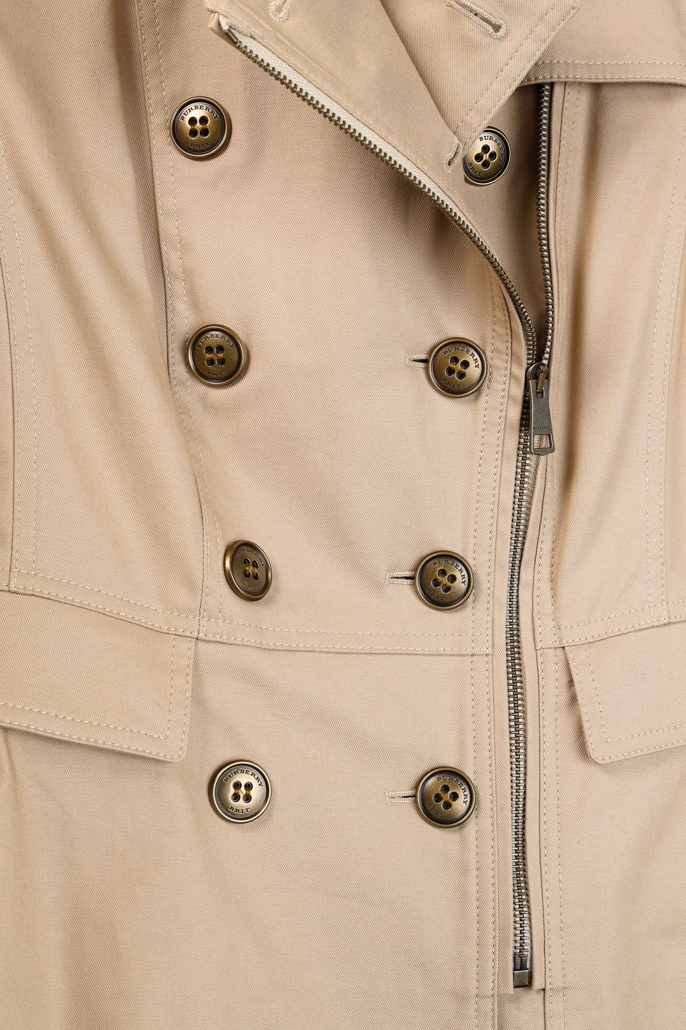 Burberry Burberry Brookleigh Tan Moto-Style Trench with Peplum Back Size S / US 4 / IT 40 - 5 Thumbnail