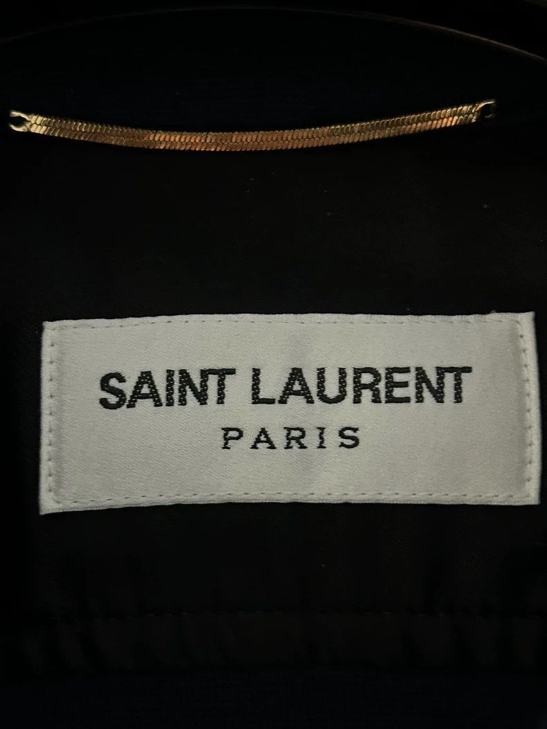 Yves Saint Laurent Saint Laurent 21ss gold thread YSL logo embroidered navy bl Size M / US 6-8 / IT 42-44 - 2 Thumbnail