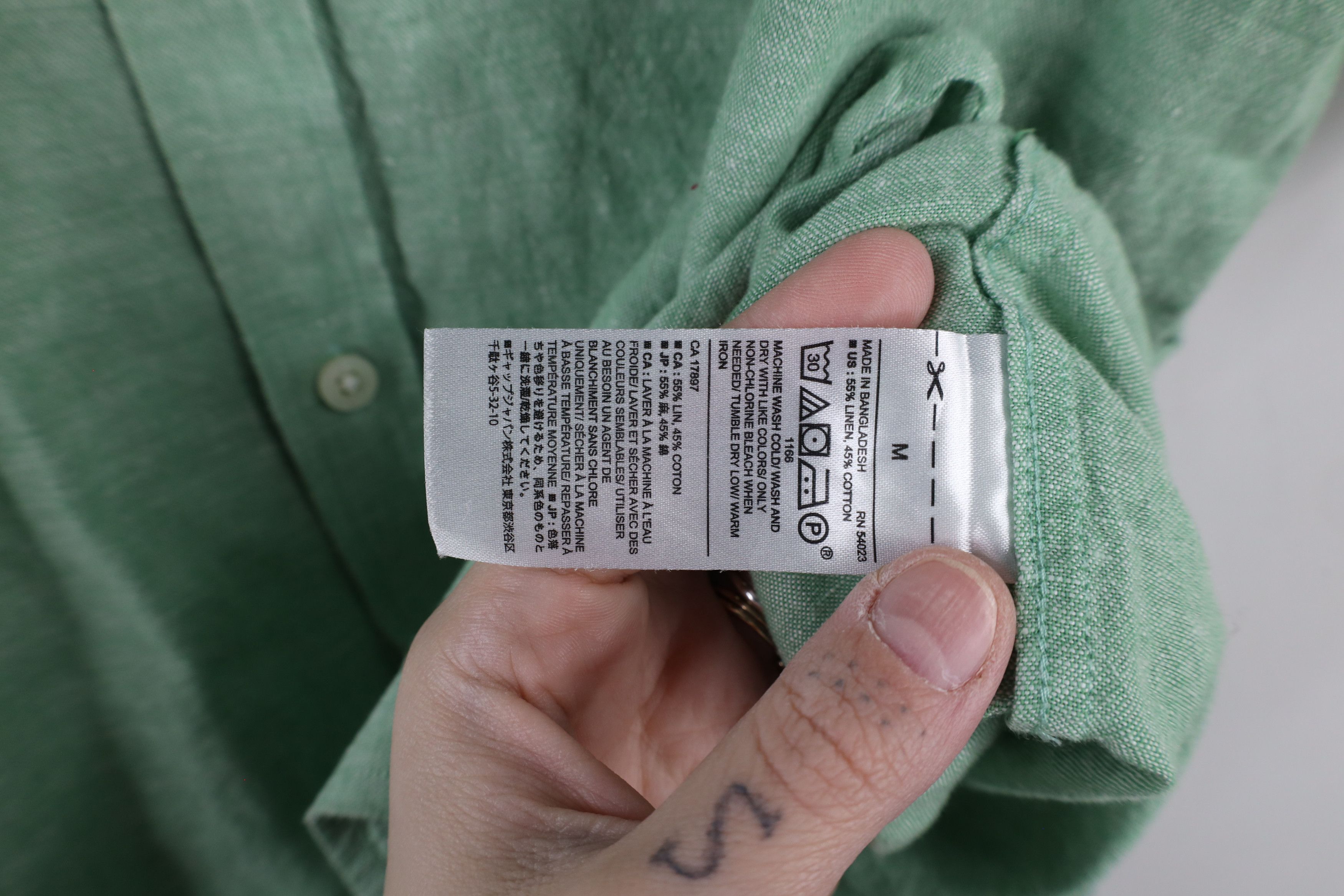 Banana Republic × Vintage Banana Republic Chambray Short Sleeve Button Shirt Green Size US M / EU 48-50 / 2 - 7 Thumbnail