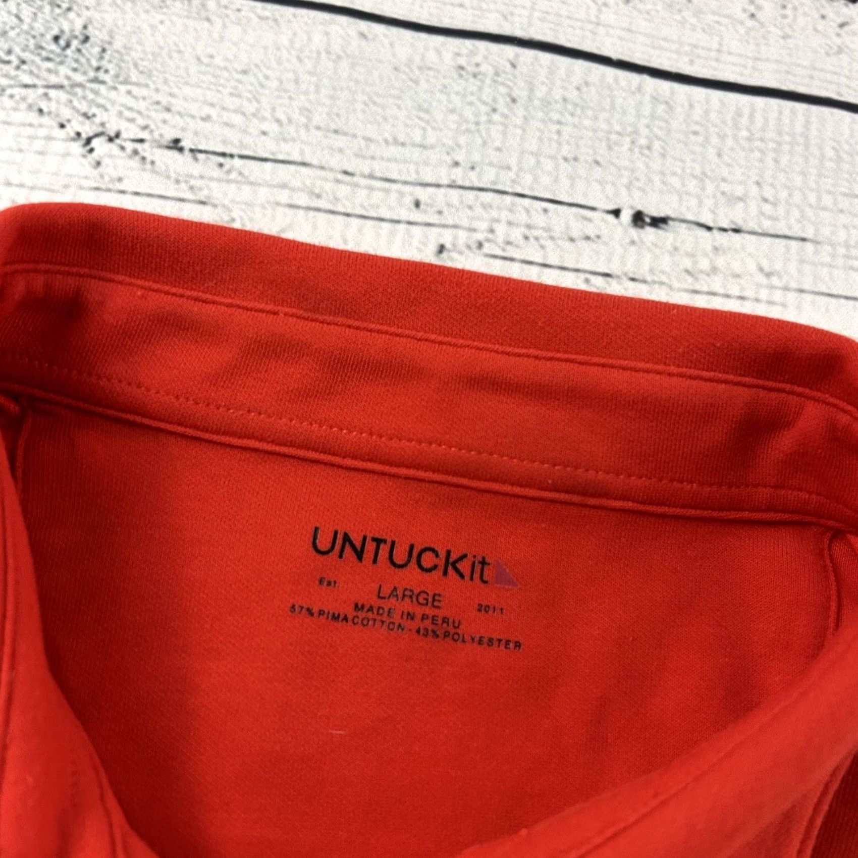 UNTUCKit UNTUCKit Short Sleeve Button-Up Polo Shirt Men's L Red Size US L / EU 52-54 / 3 - 2 Thumbnail